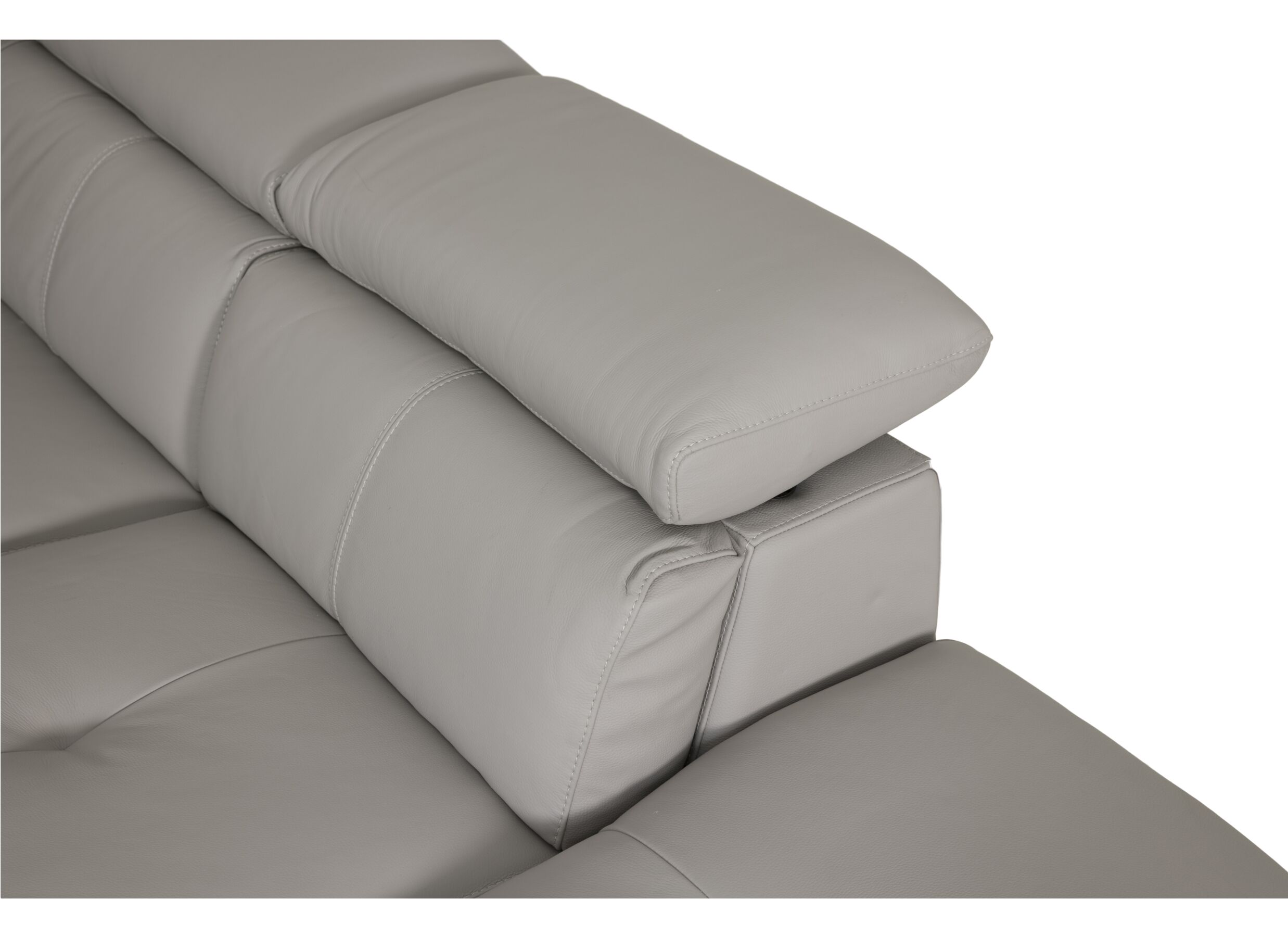 Hoeksalon Sun 298x238cm - leder - grijs met relax