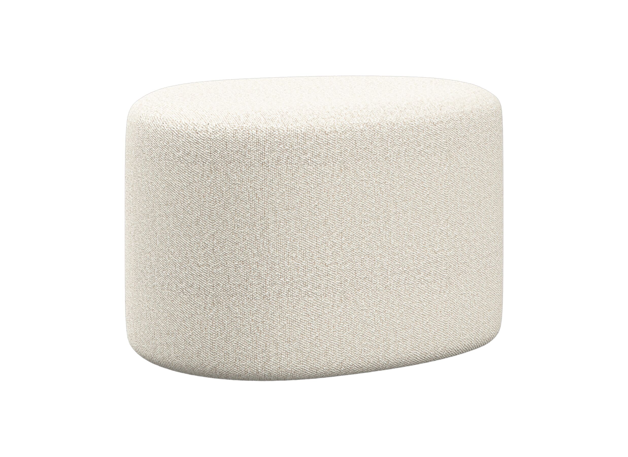 Poef Estria 58x47x38cm - stof - ivoor - Pouf Estria 58x47x38cm - tissu - ivoire