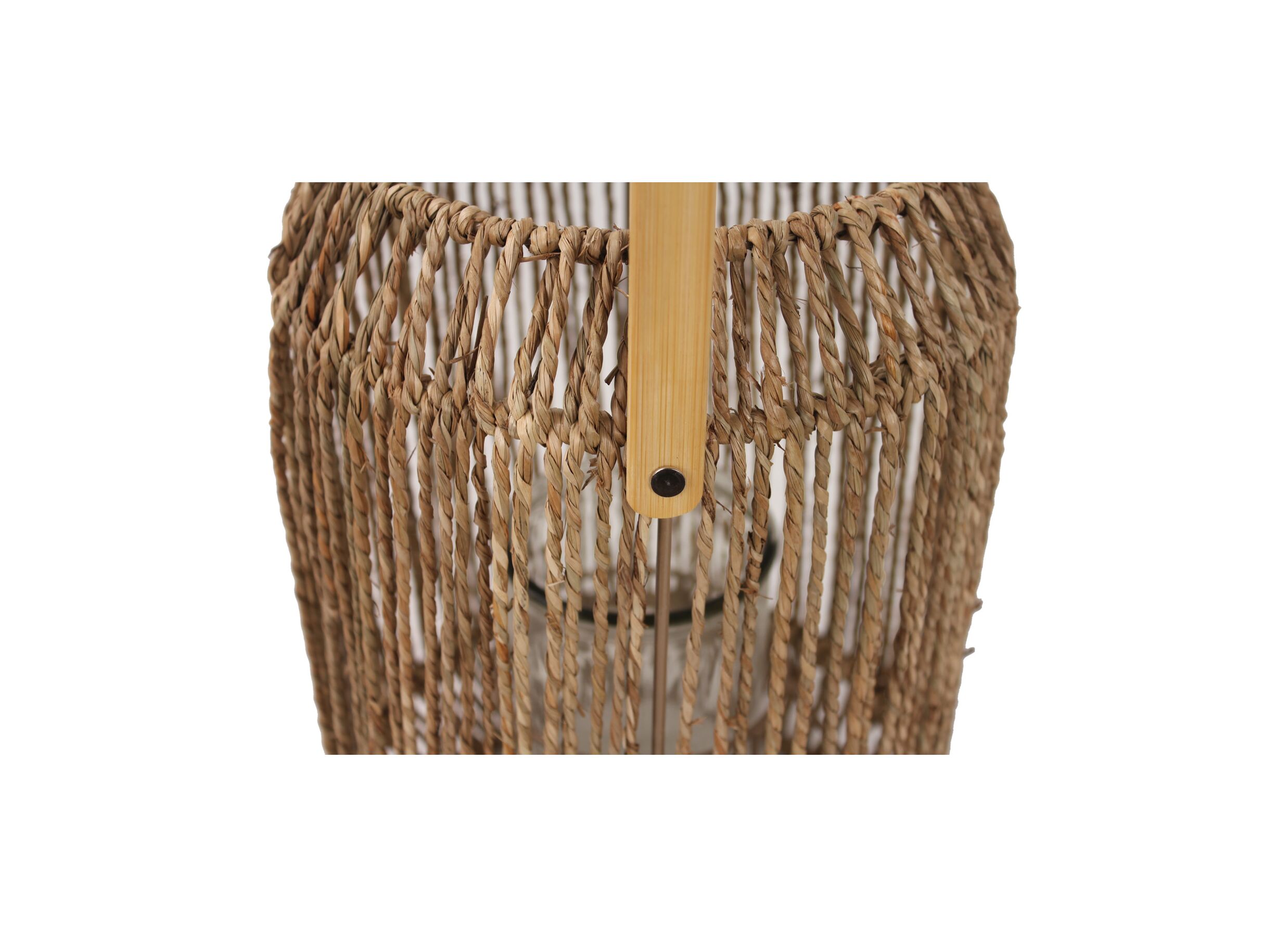Detail - Porte-bougie Kanso H31,5cm - herbier marin & bambou - naturel