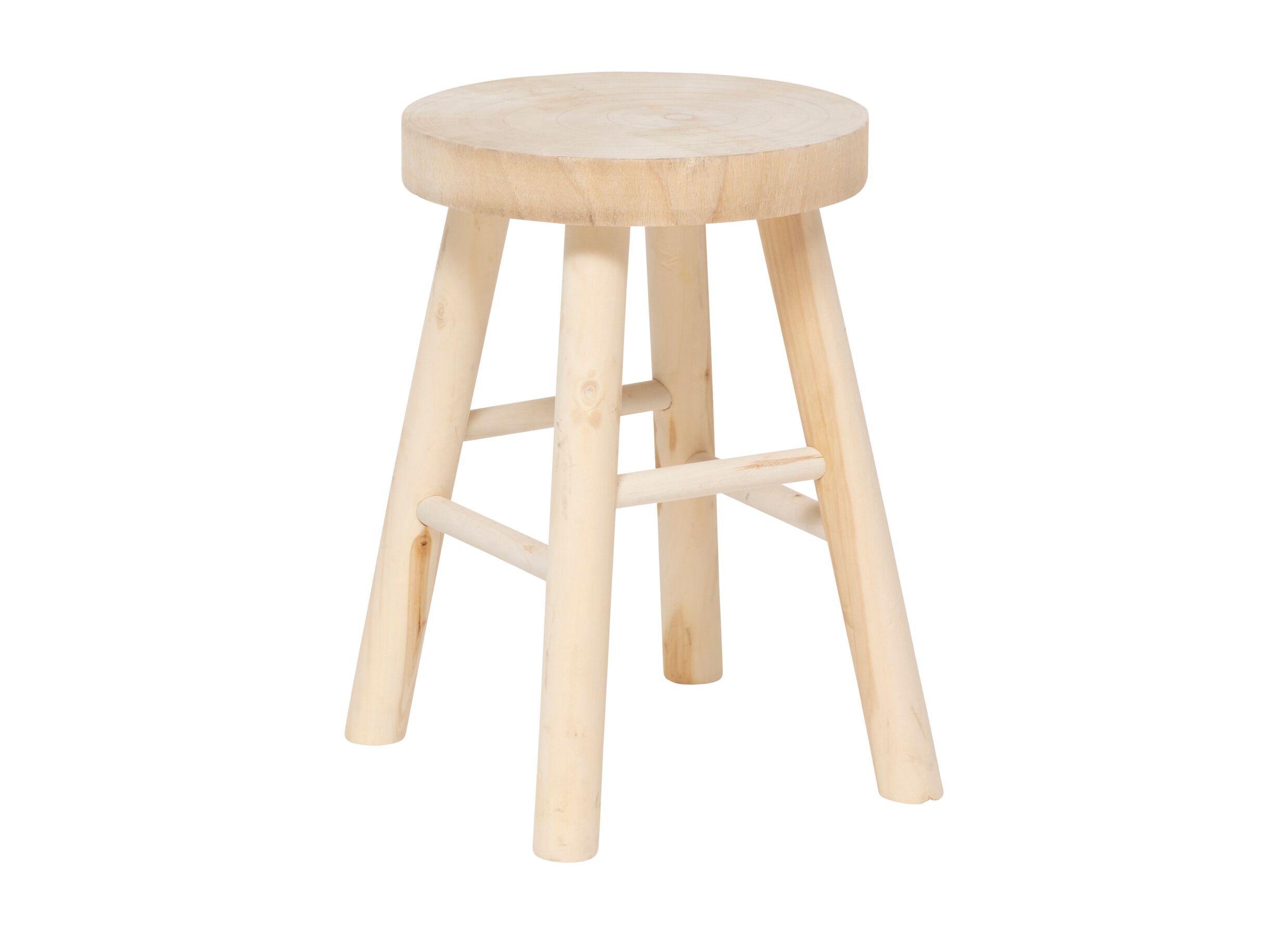 Kruk Nyar Ø28xH41cm - paulownia massief - naturel - Tabouret Nyar Ø28xH41cm - paulownia massif - naturel