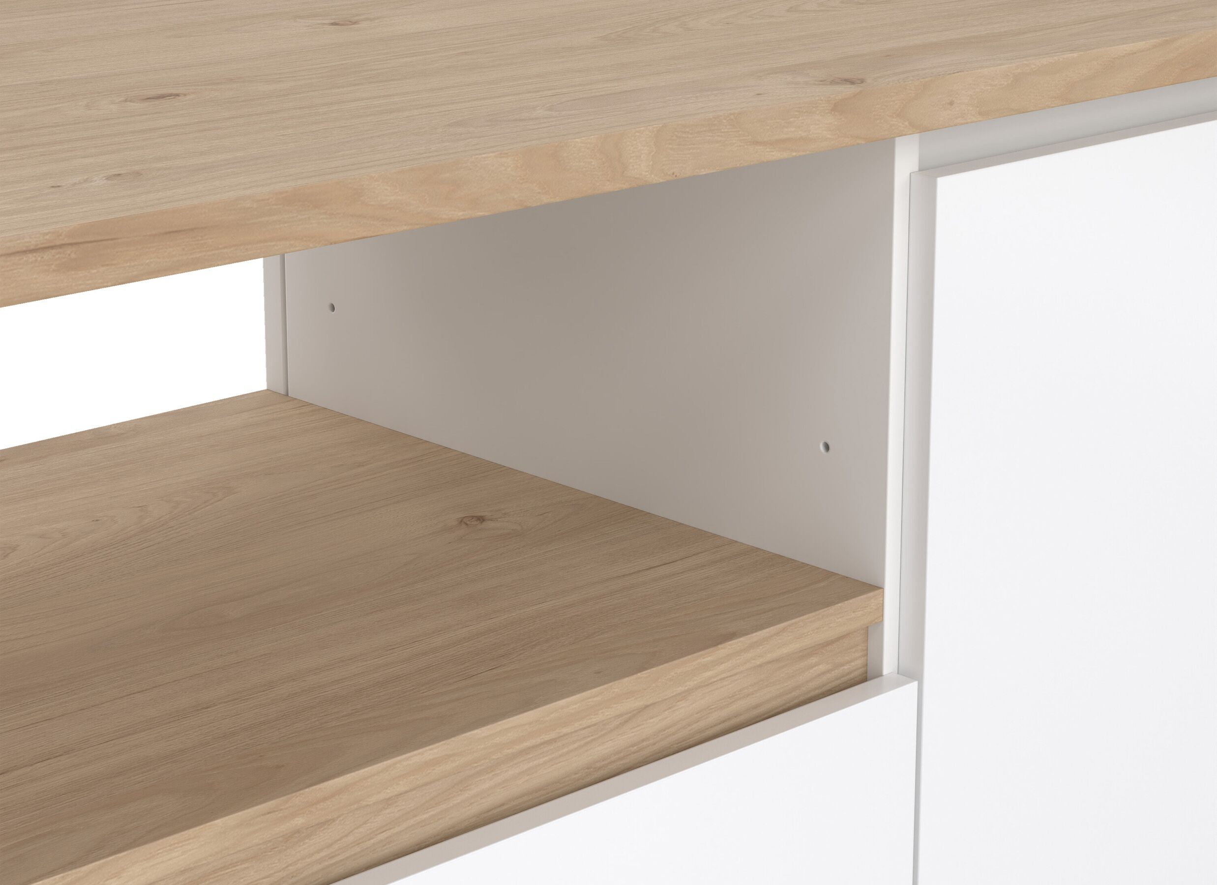 Detailfoto - Tv-meubel Next 179cm - decor - wit & jackson hickory