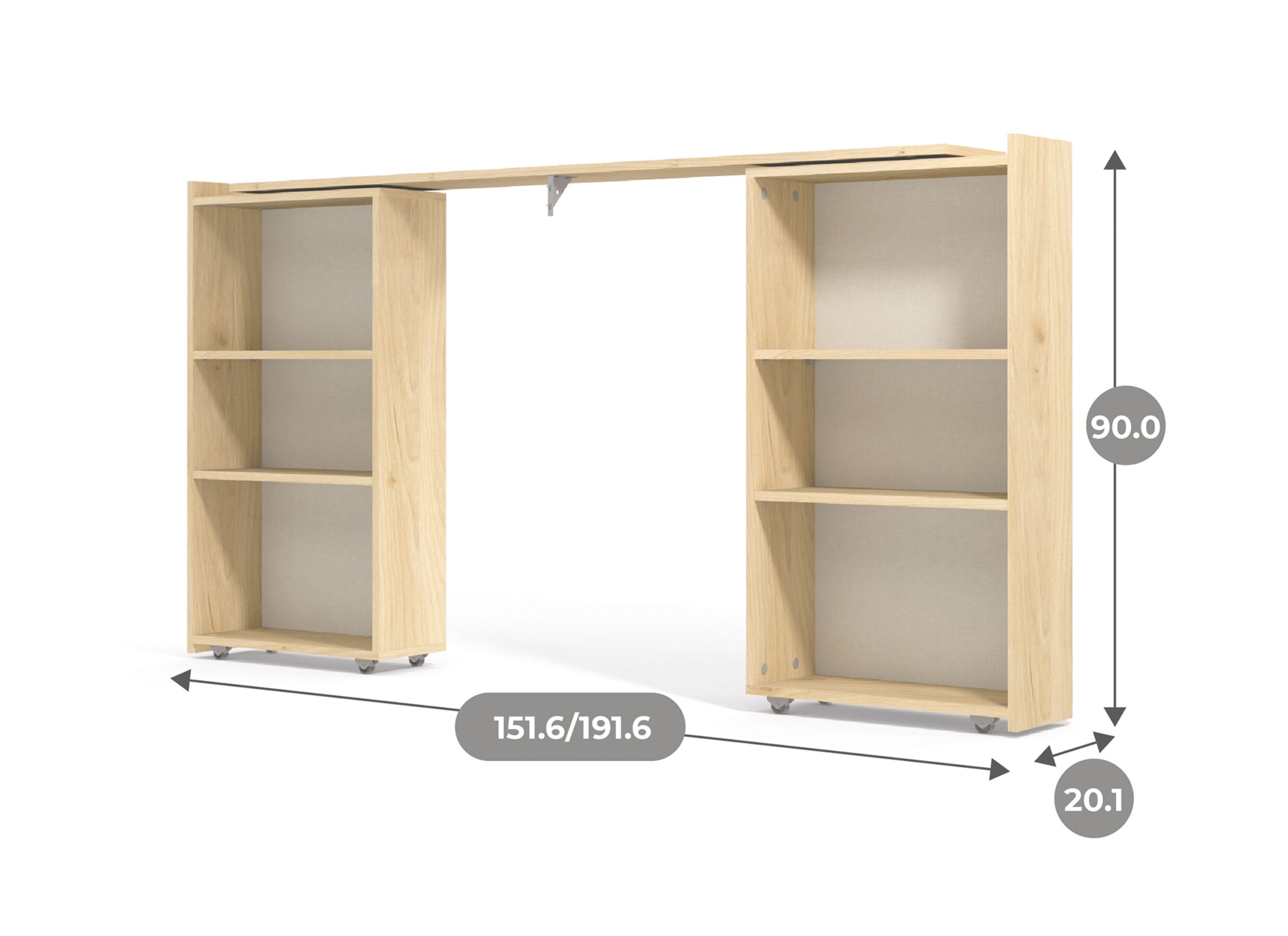 Dimensions - Tête de lit Mosaik 152-192cm - décor - hickory