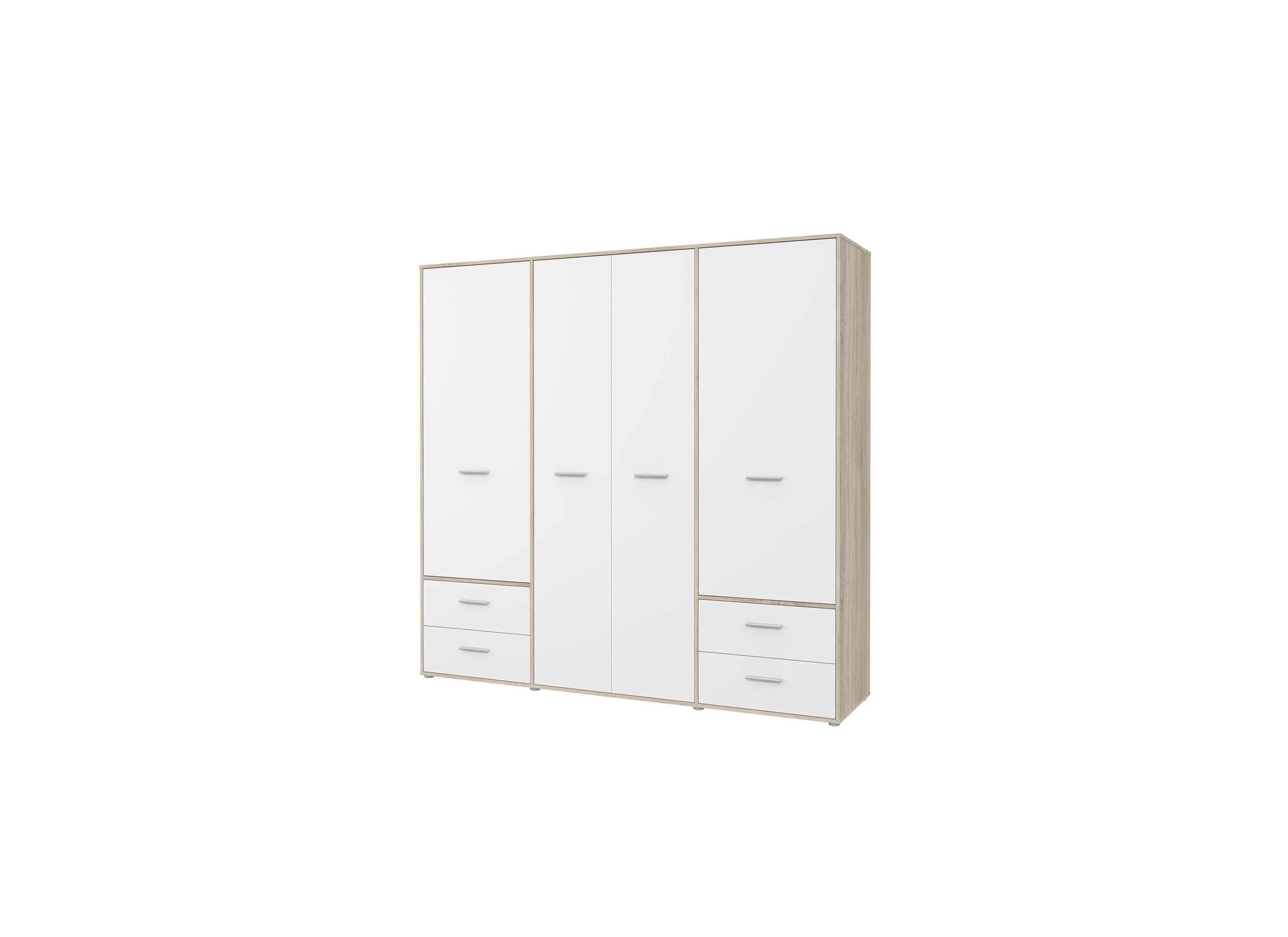 Kleerkast Mokkaro 206cm - decor- wit/sonoma eik