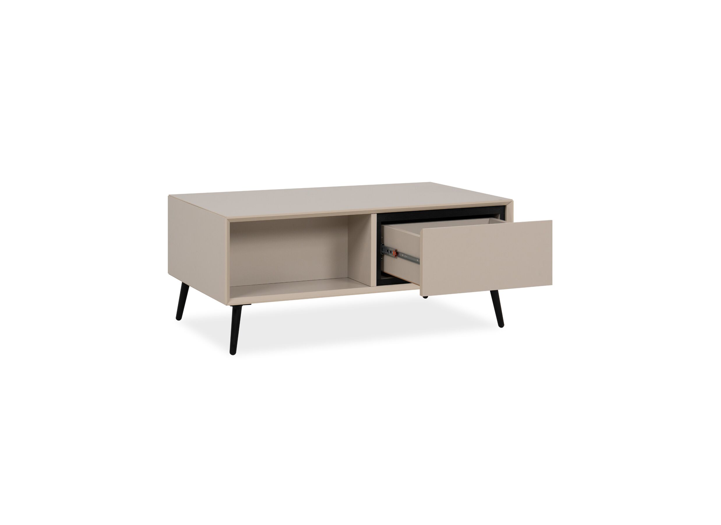 Table basse Arona 94x55cm avec rangement - mélamine - capuccino