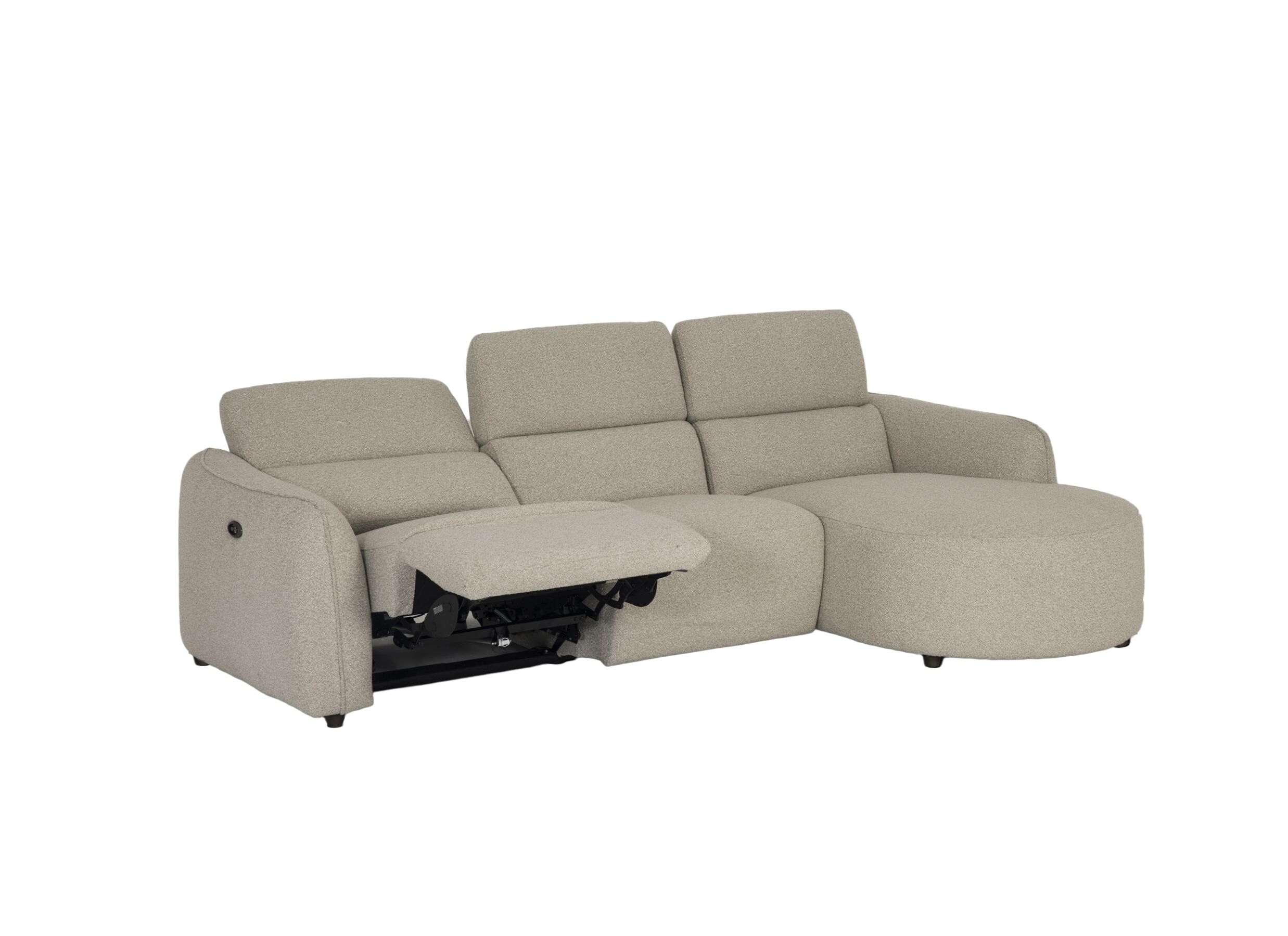Aperçu - Canapé d'angle Clay 270x172cm - tissu - beige avec relax