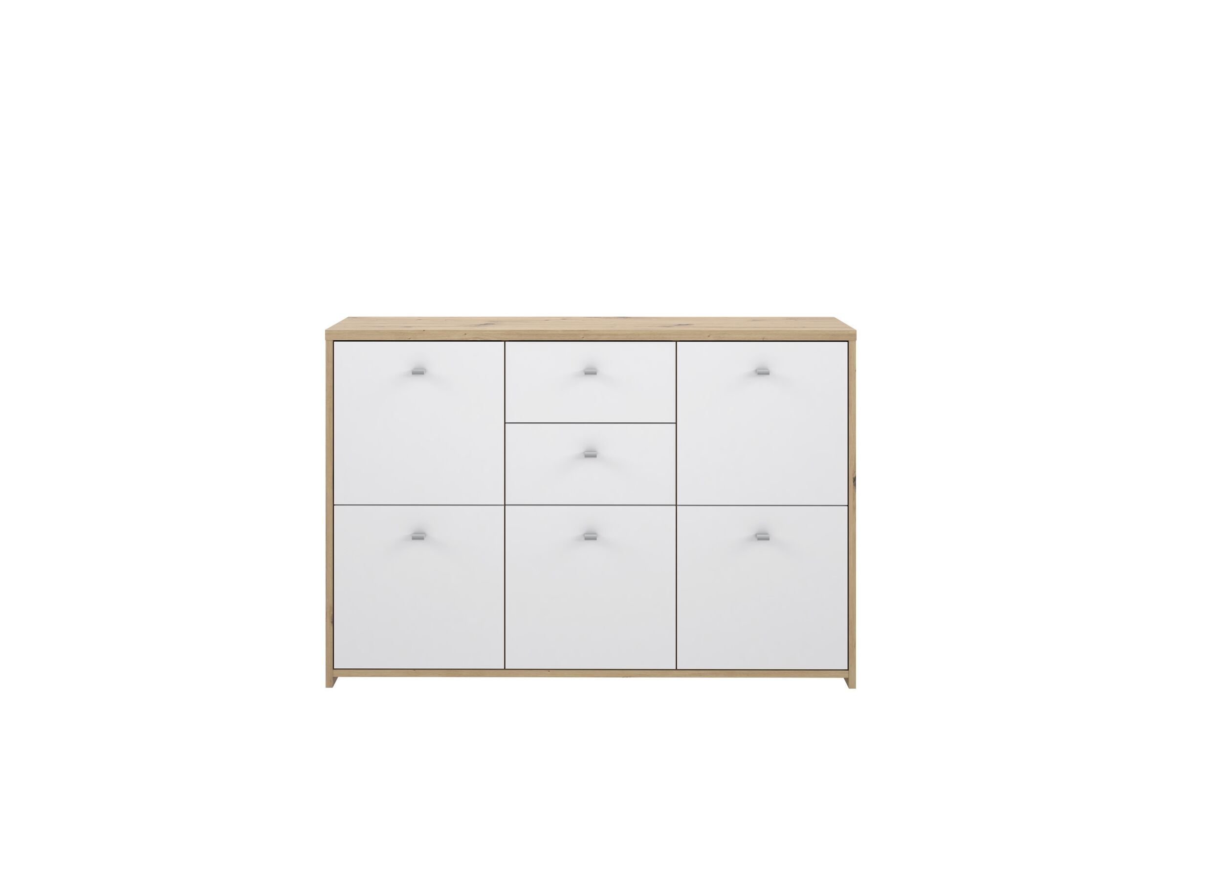 Aperçu - Armoire Best Chest 114x30x78cm - panneau décor - chêne artisanal/blanc