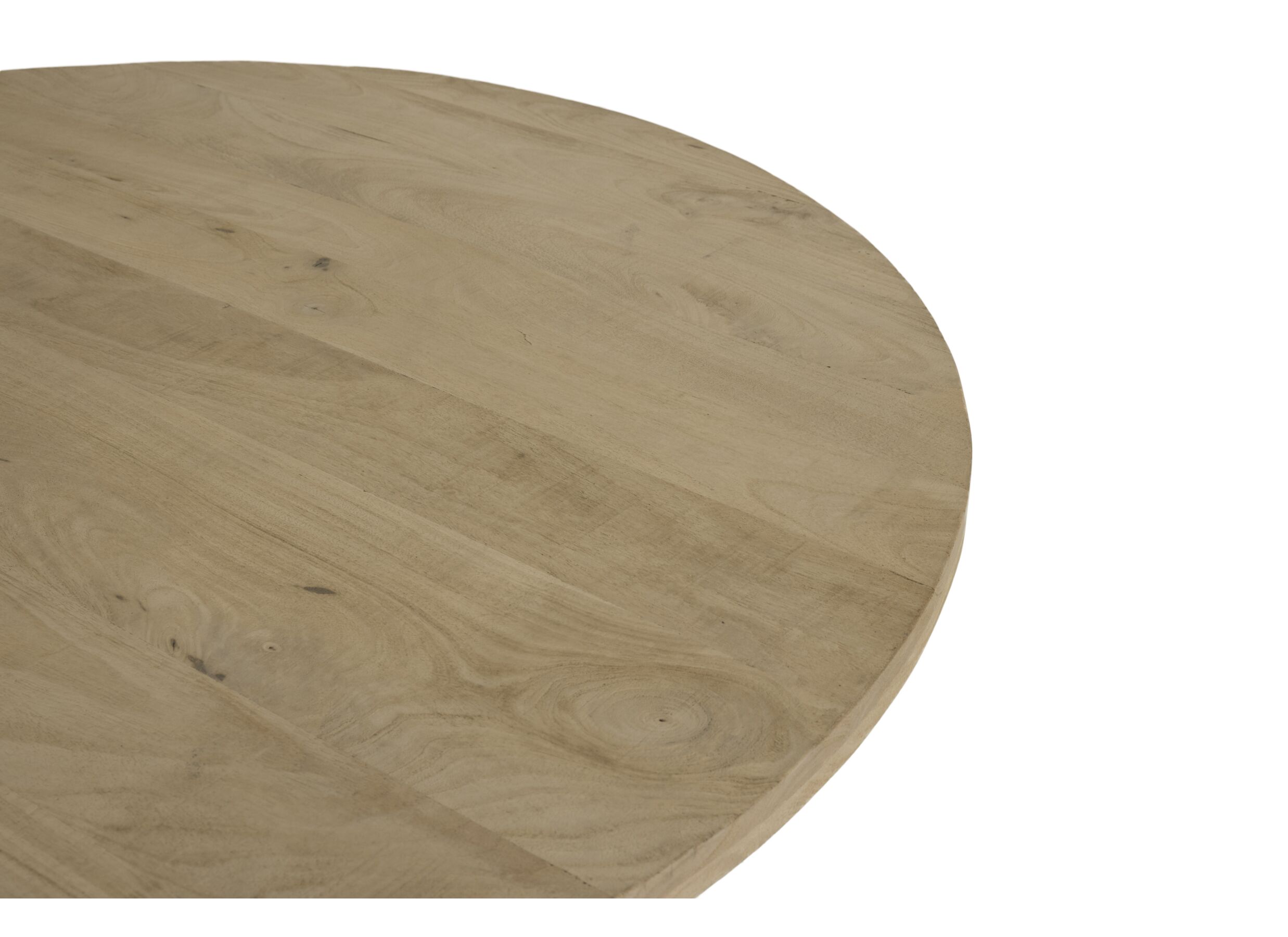 Detail - Table ronde Hoffa Ø130cm - manguier massif - sandblast