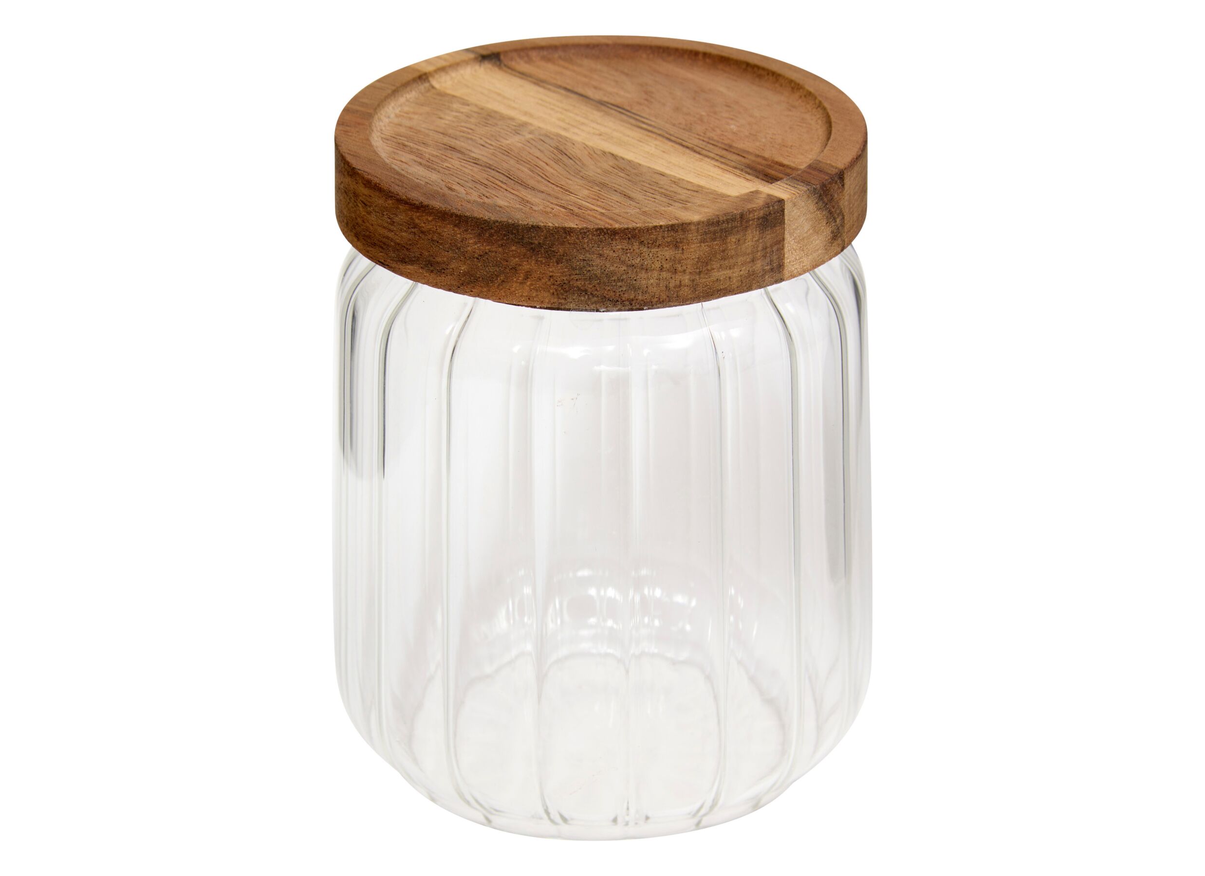 Plus Important - Boite de conservation Harmony 0,5L - verre - transparent & acacia