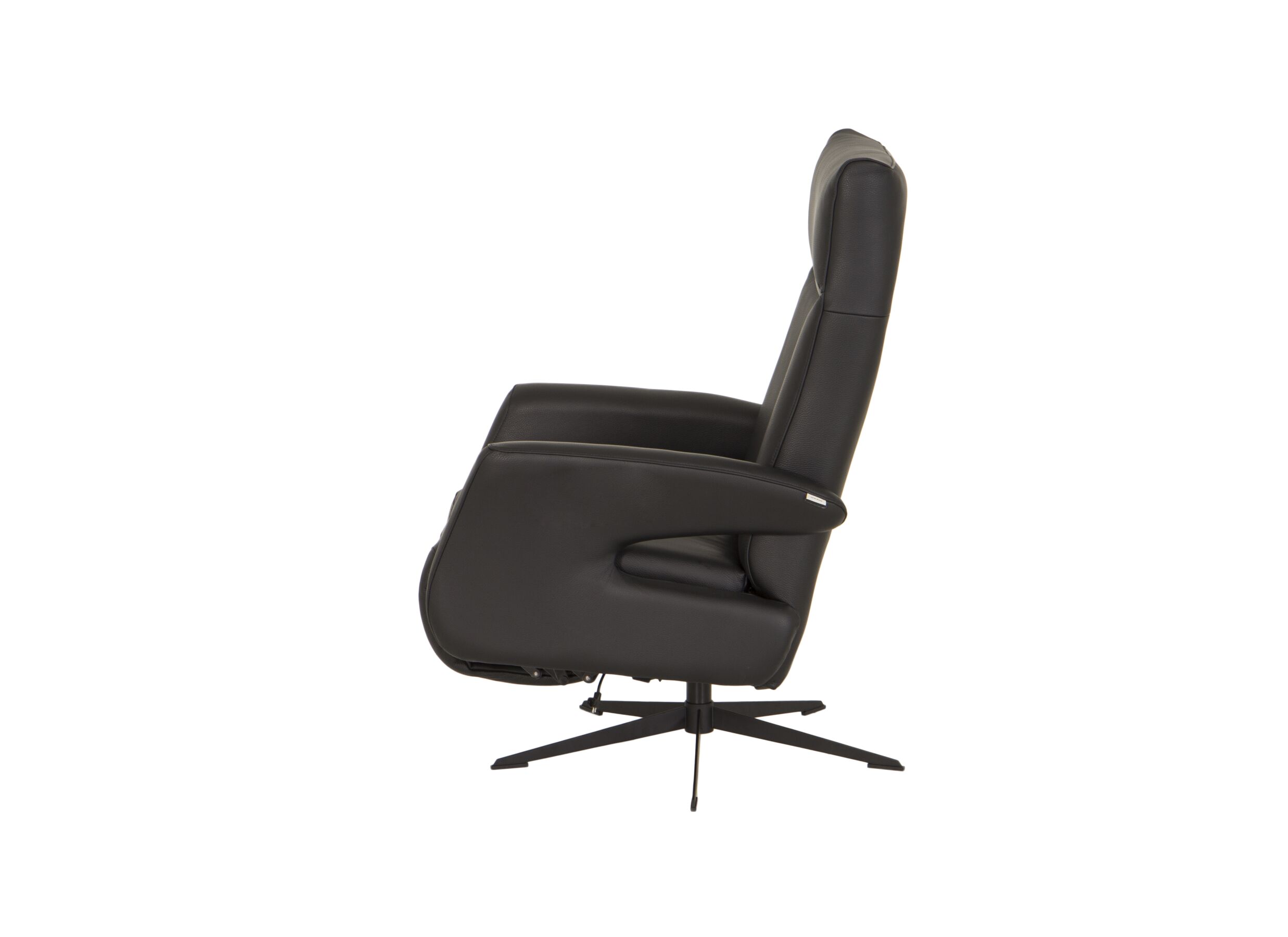 Relaxzetel 8001 elektrisch - leder - zwart