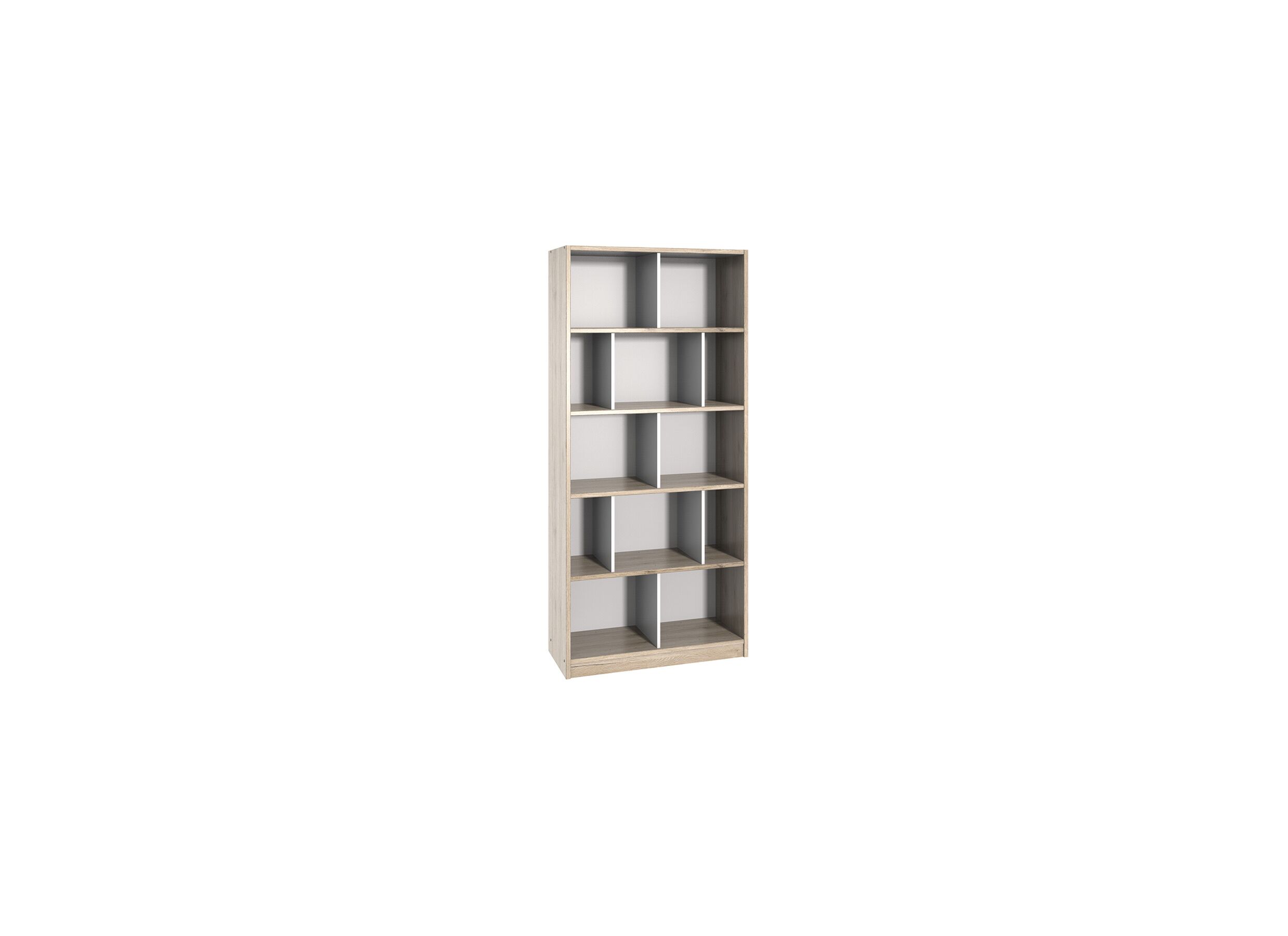 Boekenkast Cariba 90x38x197cm - melamine - sanremo & wit