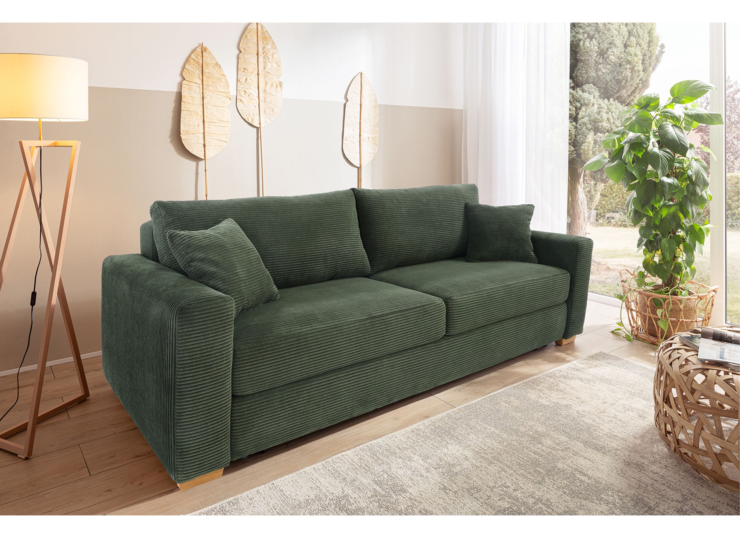 Sfeerfoto - Zetelbed Micha 2-persoons - 237x104cm - stof - groen