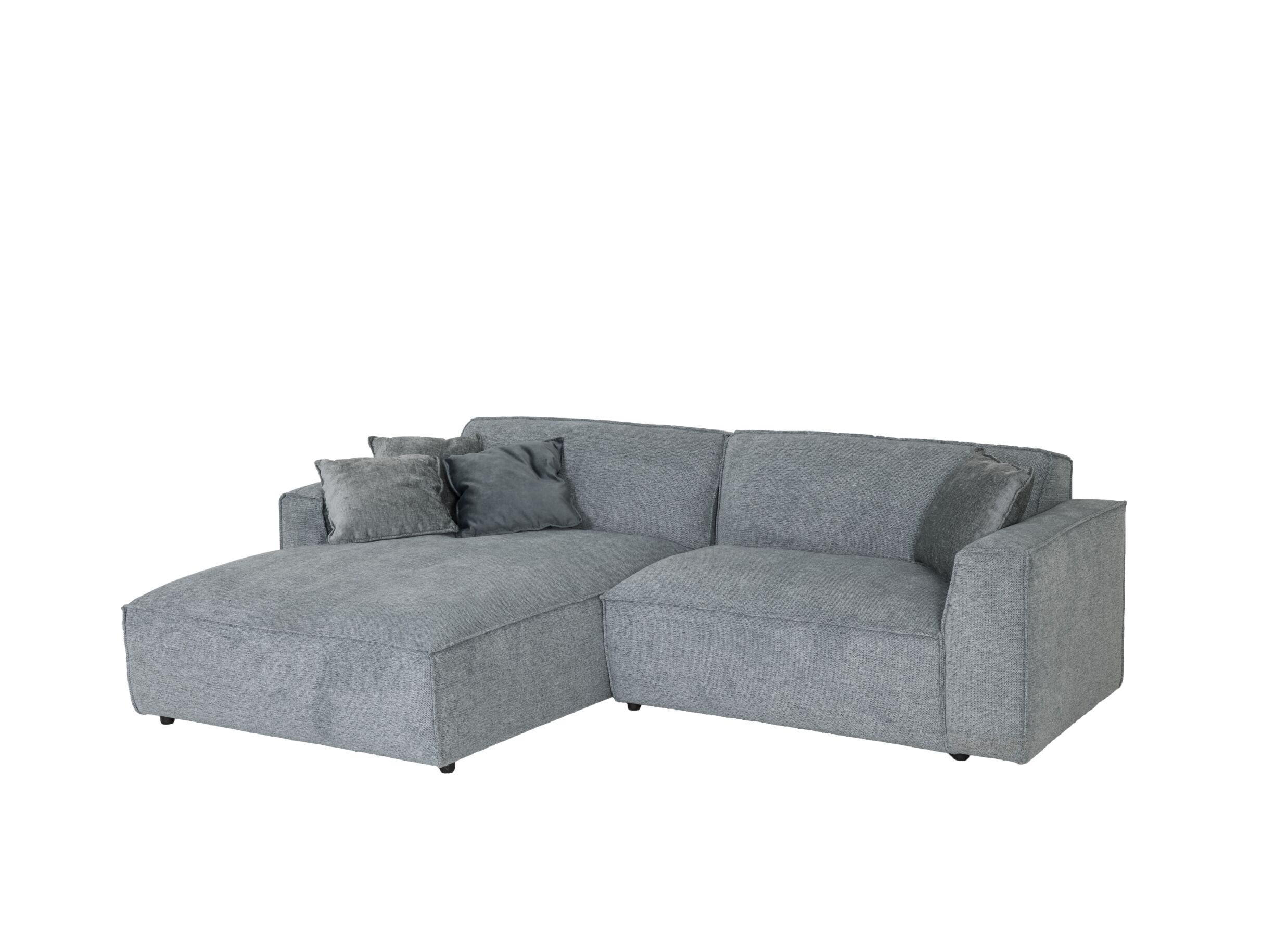 Photo ensemble - Canapé d'angle Sumare 280x182cm - tissu - bleu