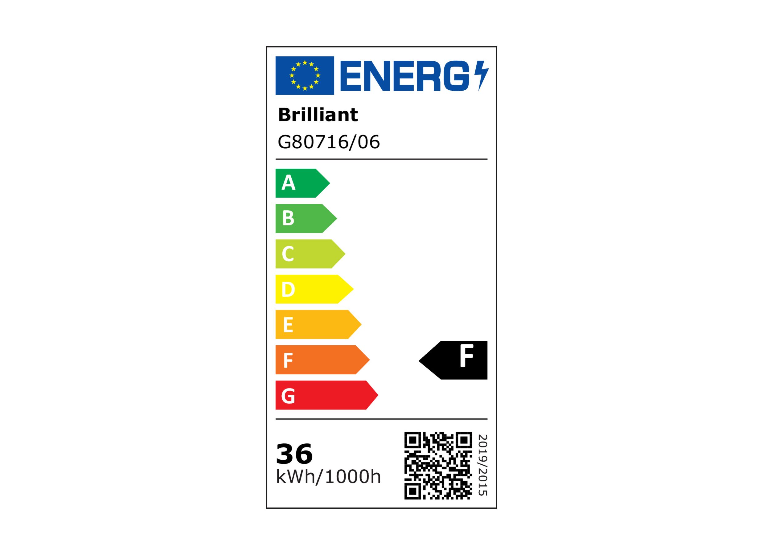 Label énergétique - Plafonnier Briston 79,5x39,5cm - plastique & métal - noir
