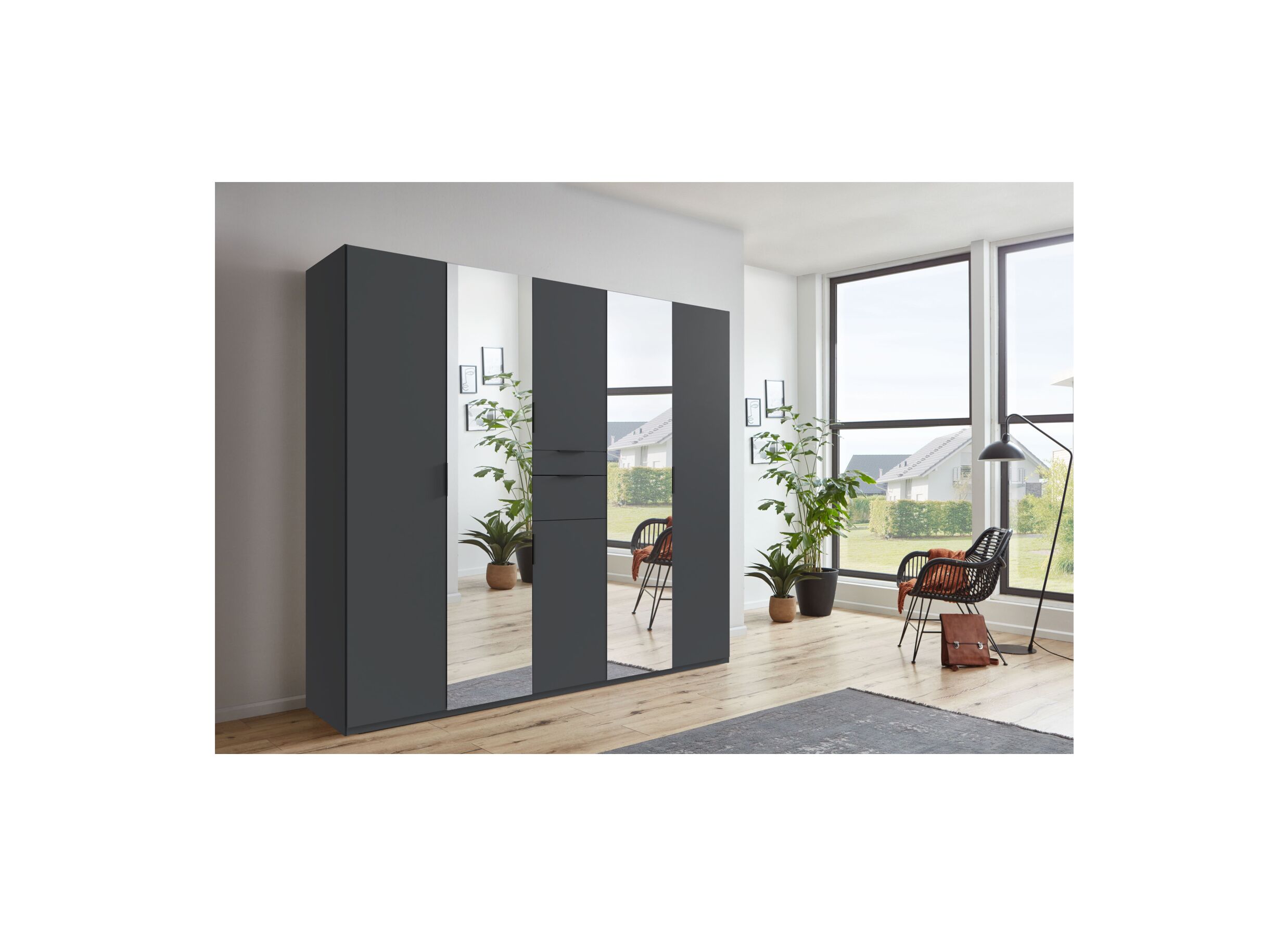 Foto ambiance - Garde-robe Moldau 225cm - décor - graphite
