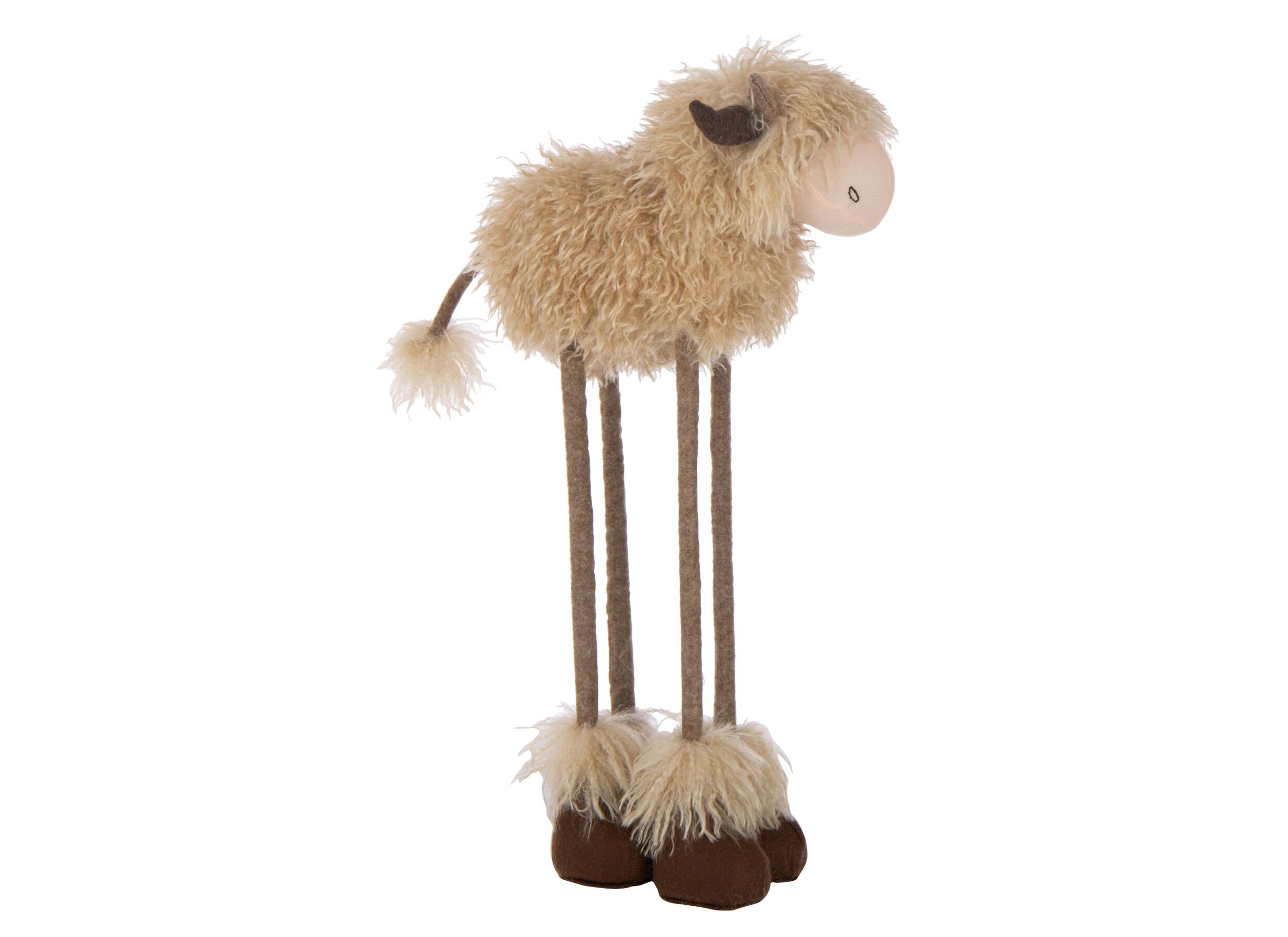 Kerstdecoratie Koe Telescopisch S 33x13x58cm - polyester - donkerbruin & beige - Kerstdecoratie Koe Telescopisch S 33x13x58cm - polyester - donkerbruin & beige