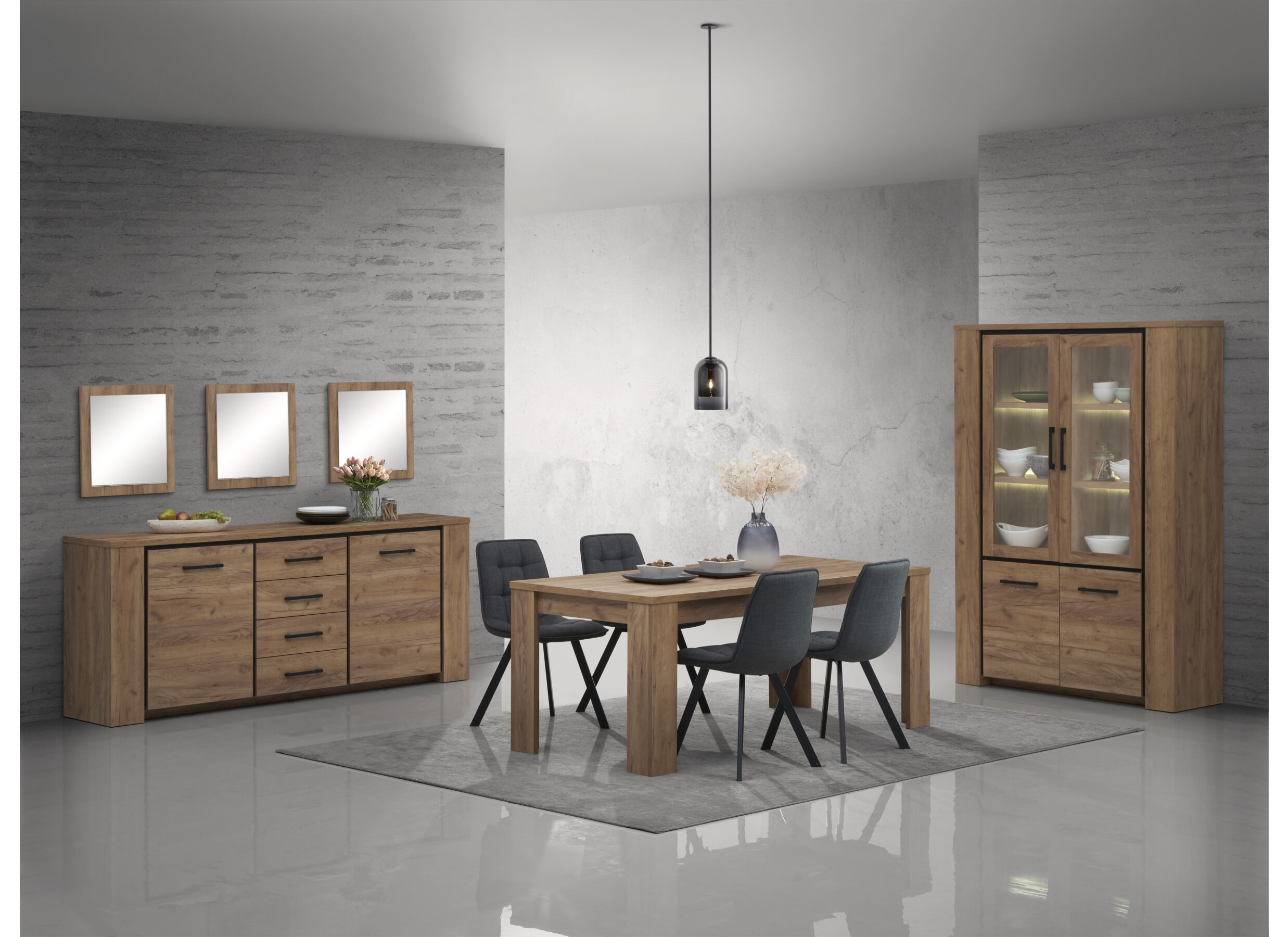 Foto ambiance - Table Elio 190x90cm - melamine - French oak