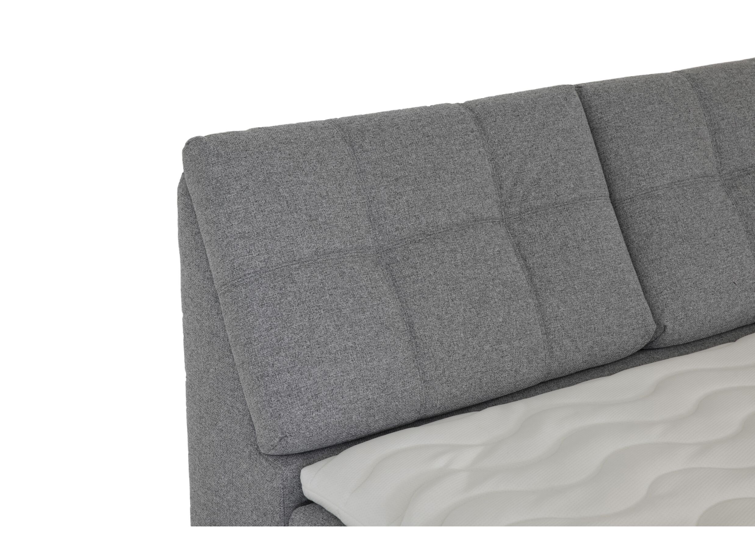 Lit box Atlantis 180x200cm avec rangement tissu gris