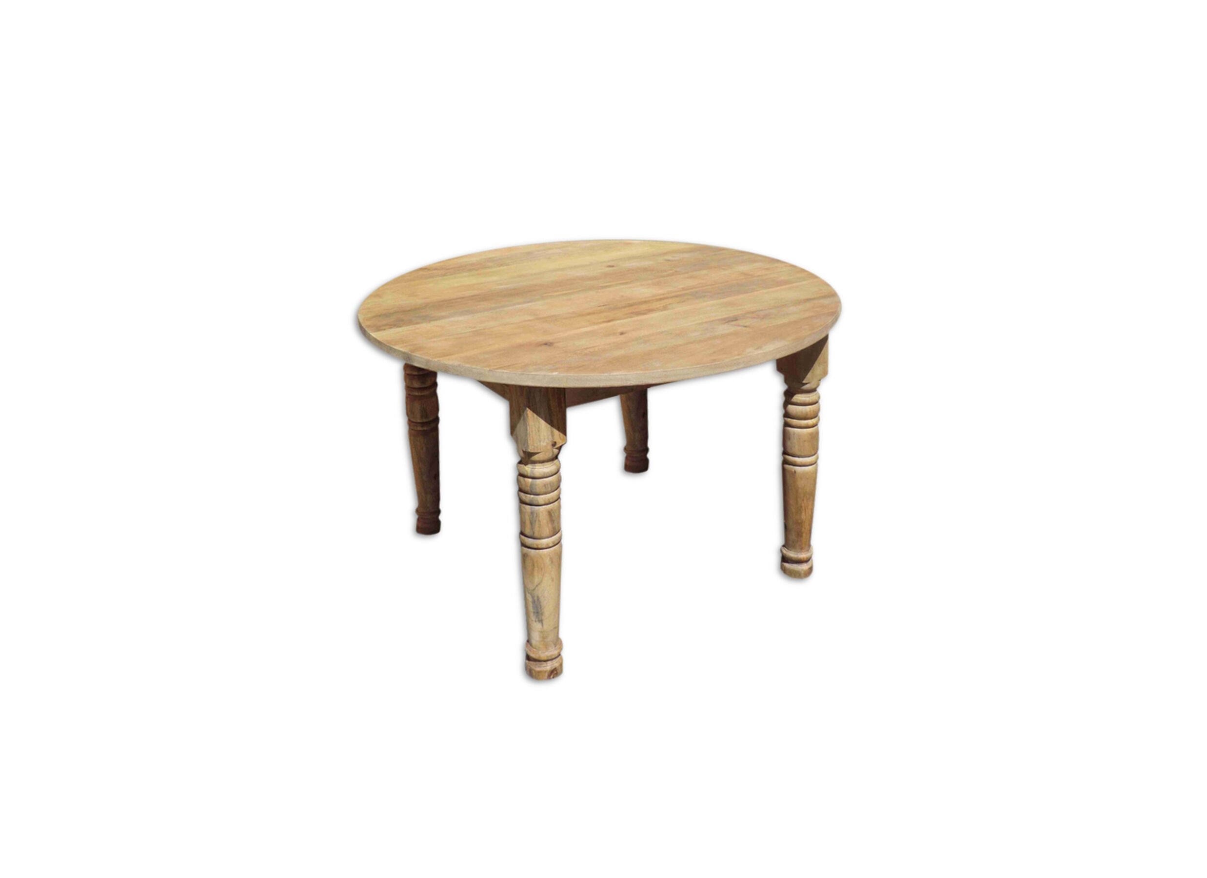 Table Molly bois massif ronde Ø115cm - Table Molly Ø115cm - mangue massif - naturel