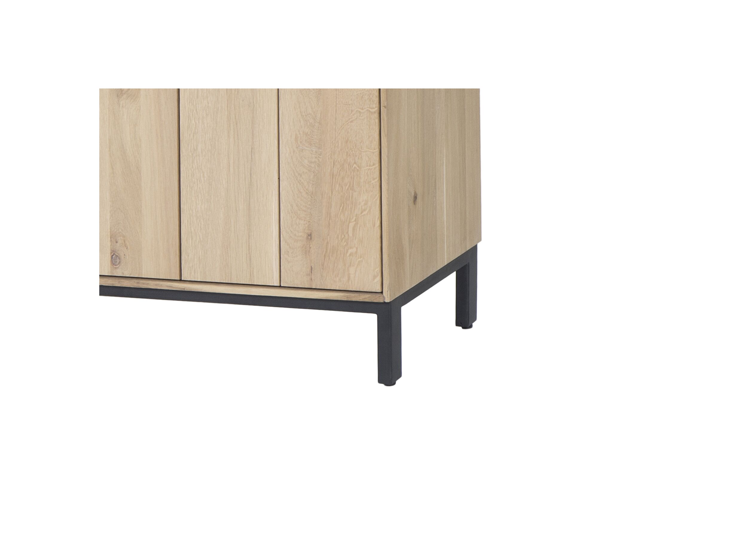 Buffet Polar 225cm - chêne massif & décor - naturel