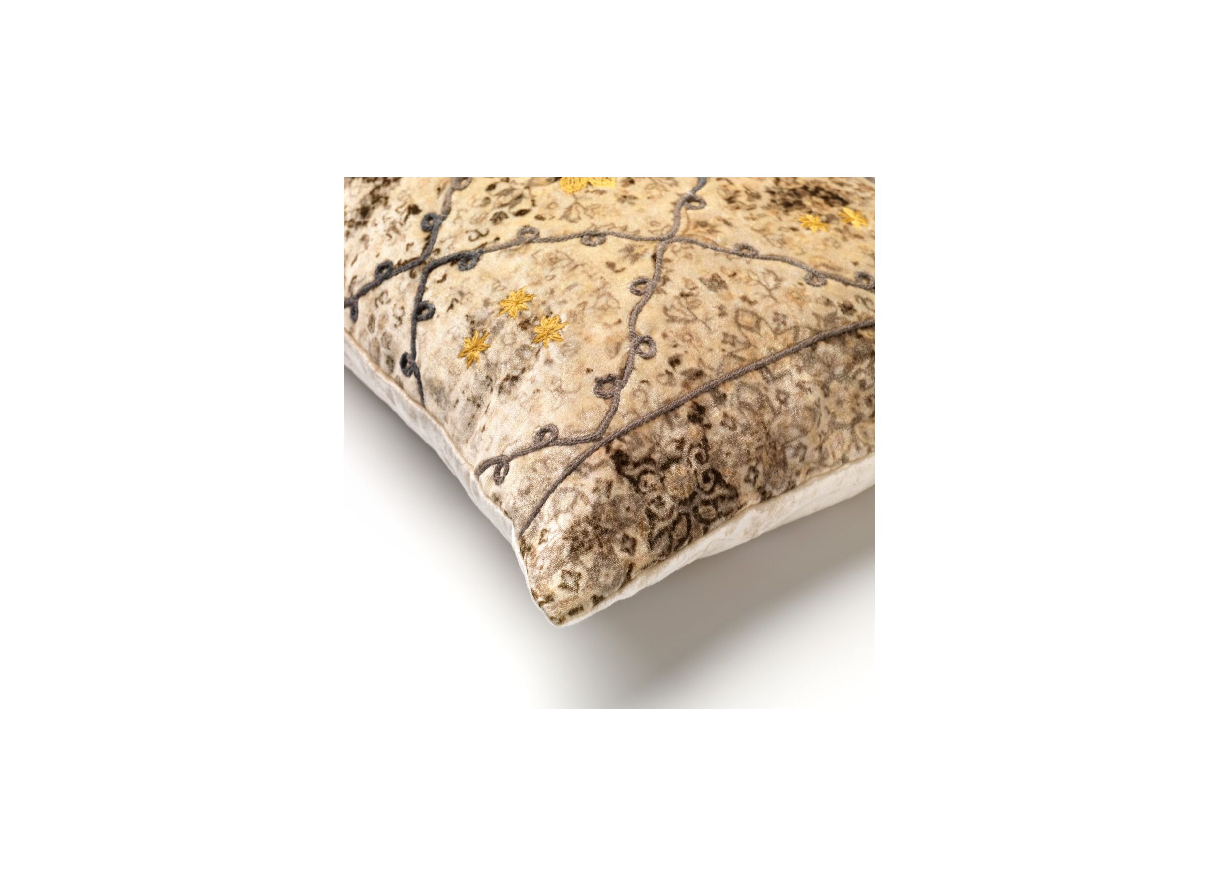 Detail - Coussin Reine 60x40cm - coton & viscose - pumice stone