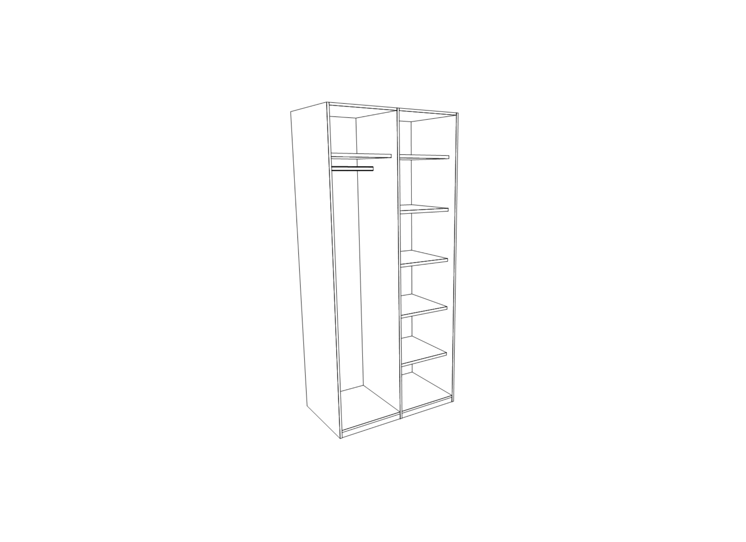 Disposition - Garde-robe Fire 131,6cm - lamulux - mangue
