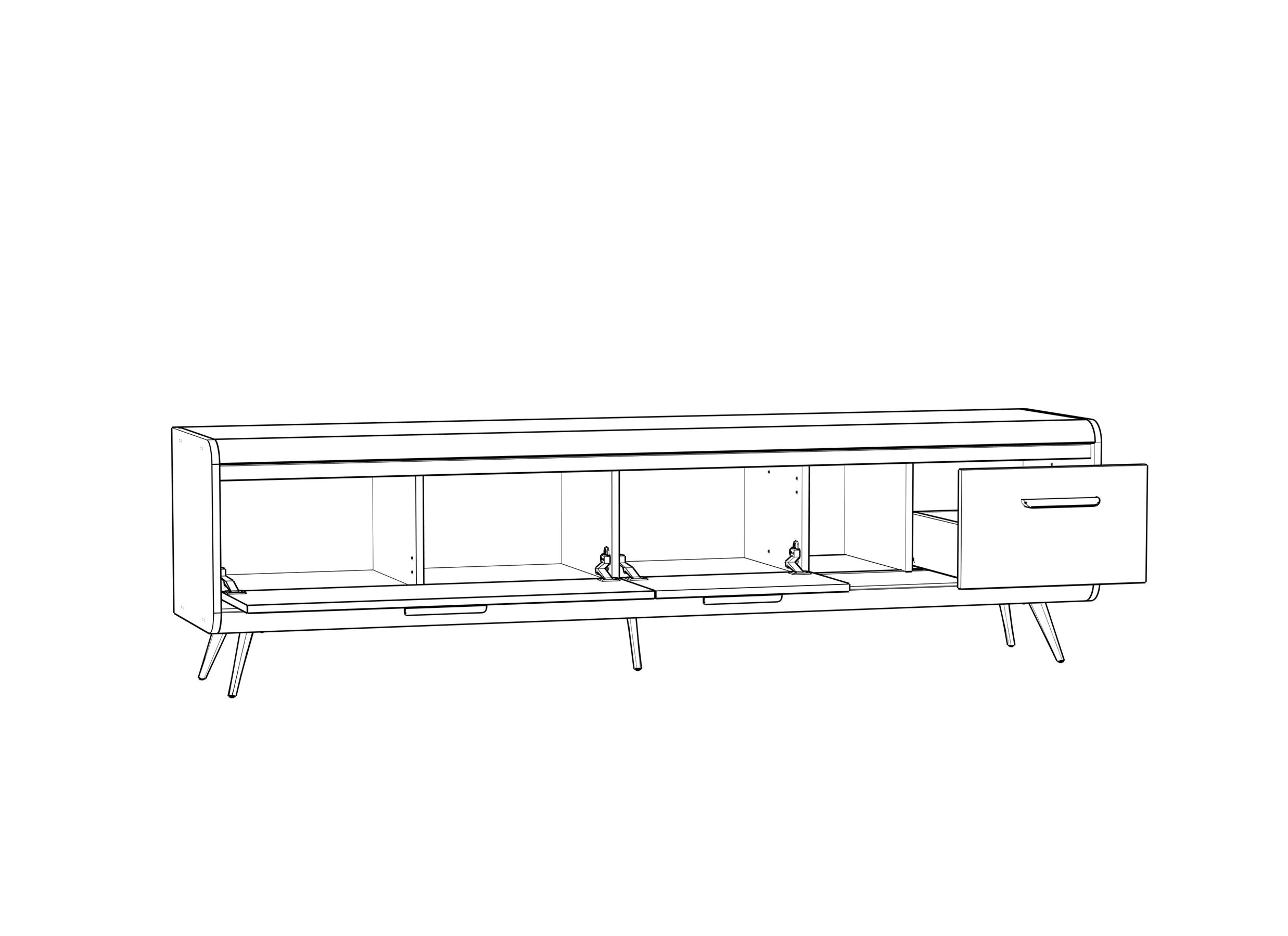 Disposition - Meuble TV Piazza 212cm - décor - brushed sand oak nature