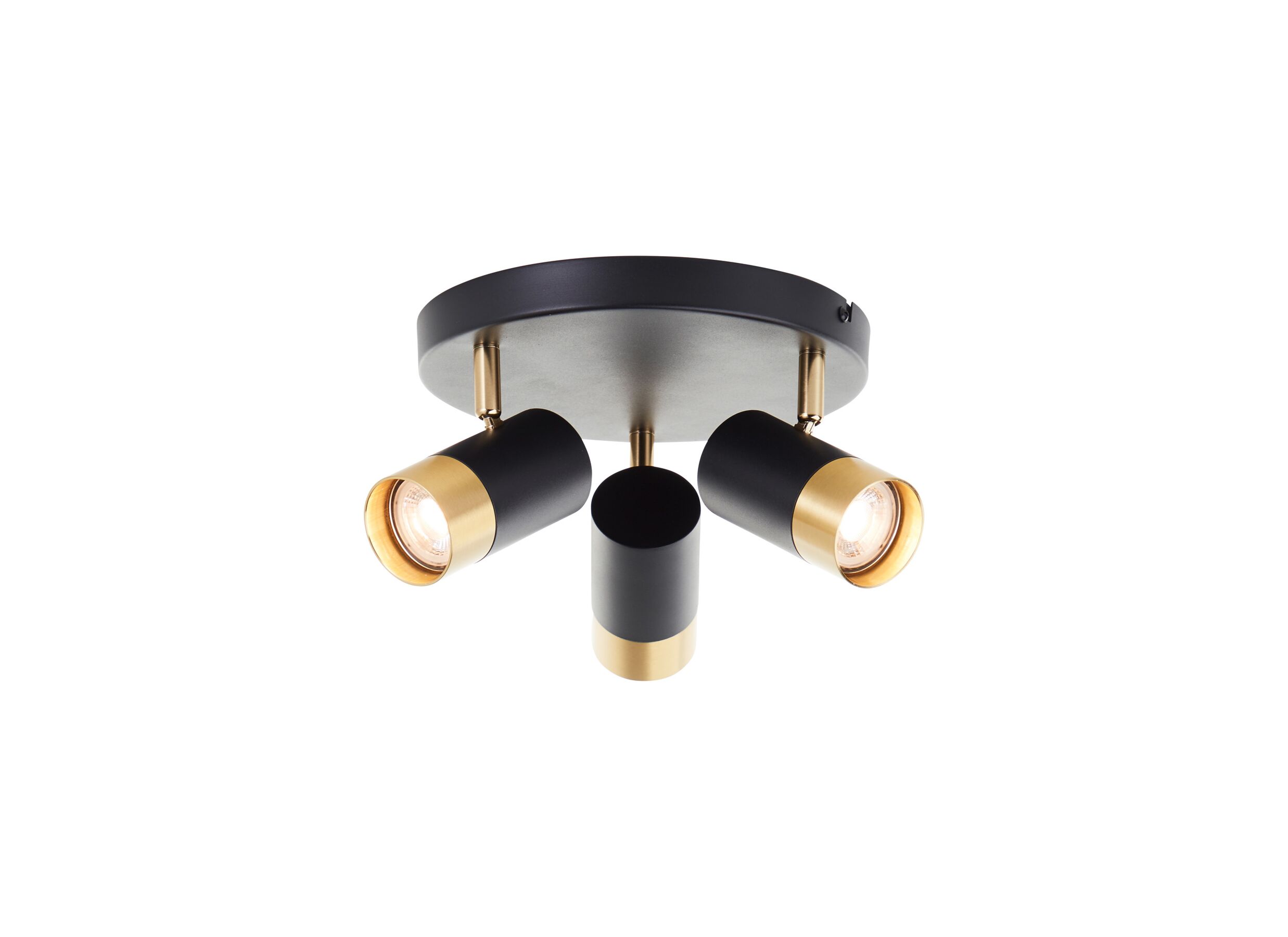 Plus Important - Spot Vigolo avec 3 spots 5W GU10 - Ø29cm - métal - noir/doré