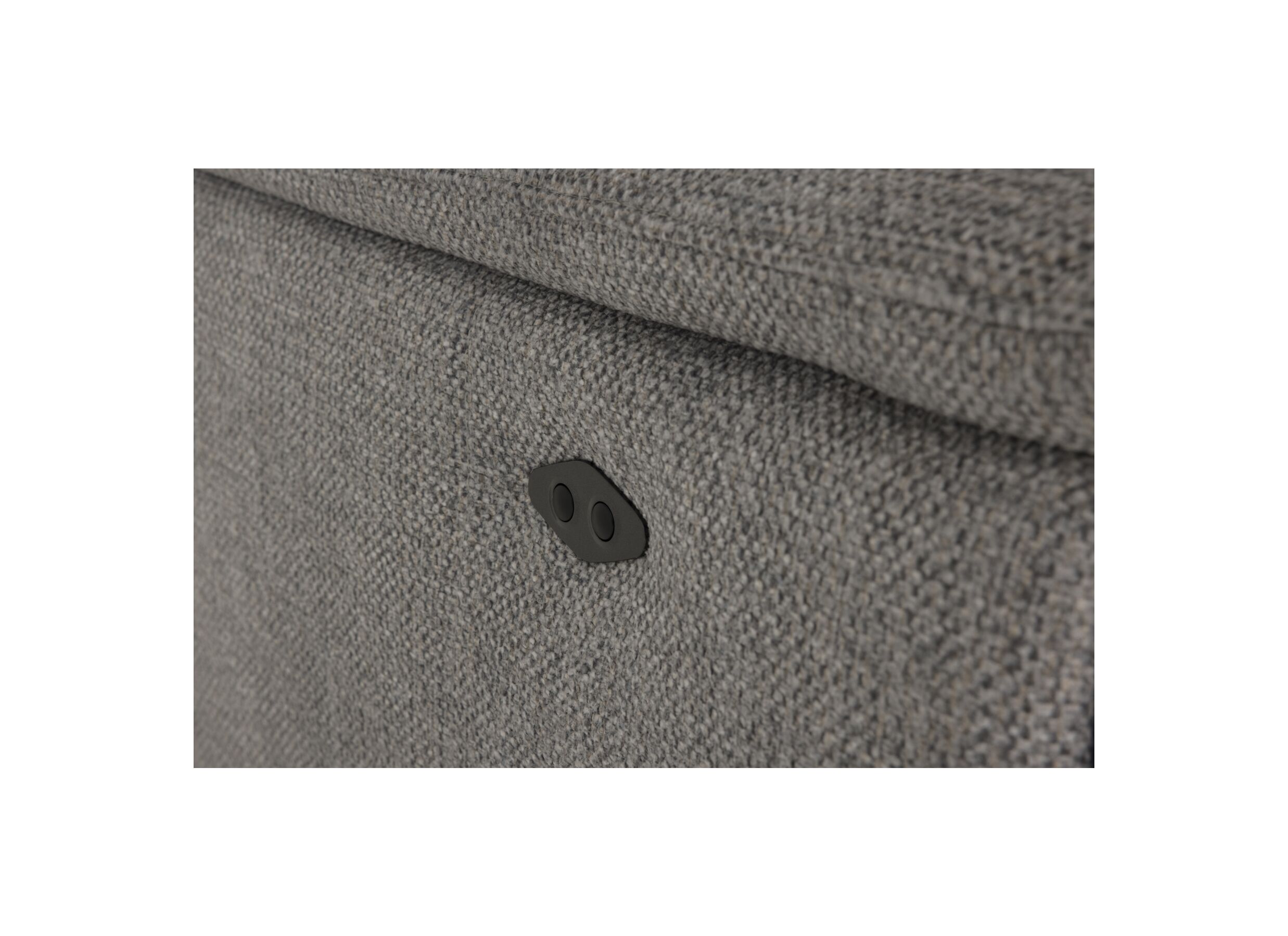 Detail - Canapé d'angle Amira 290x228cm - tissu - gris avec relax