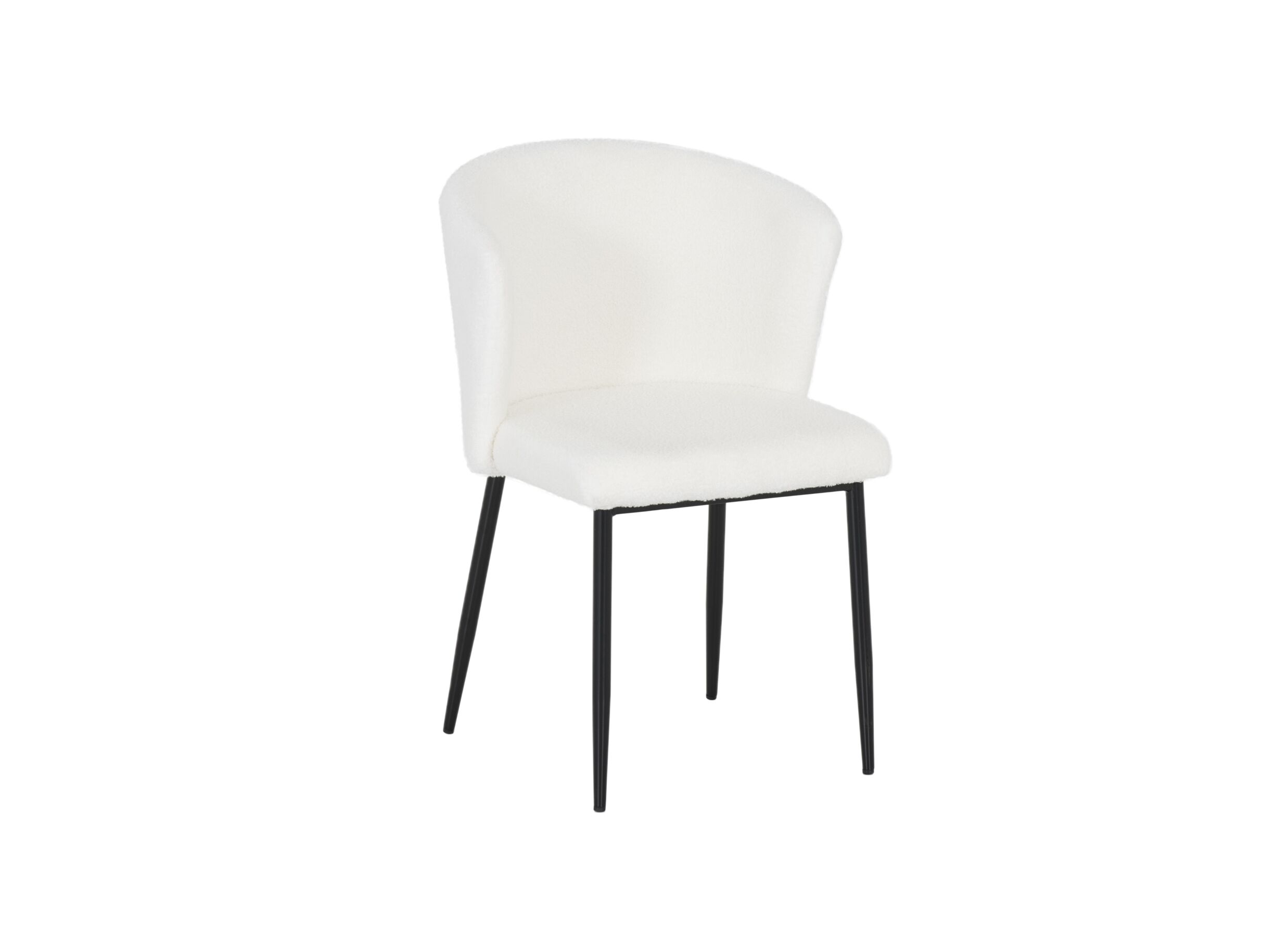 Chaise Gattino Tissu teddy blanc - Chaise Gattino 55,5x48x81cm - bouclé - blanc