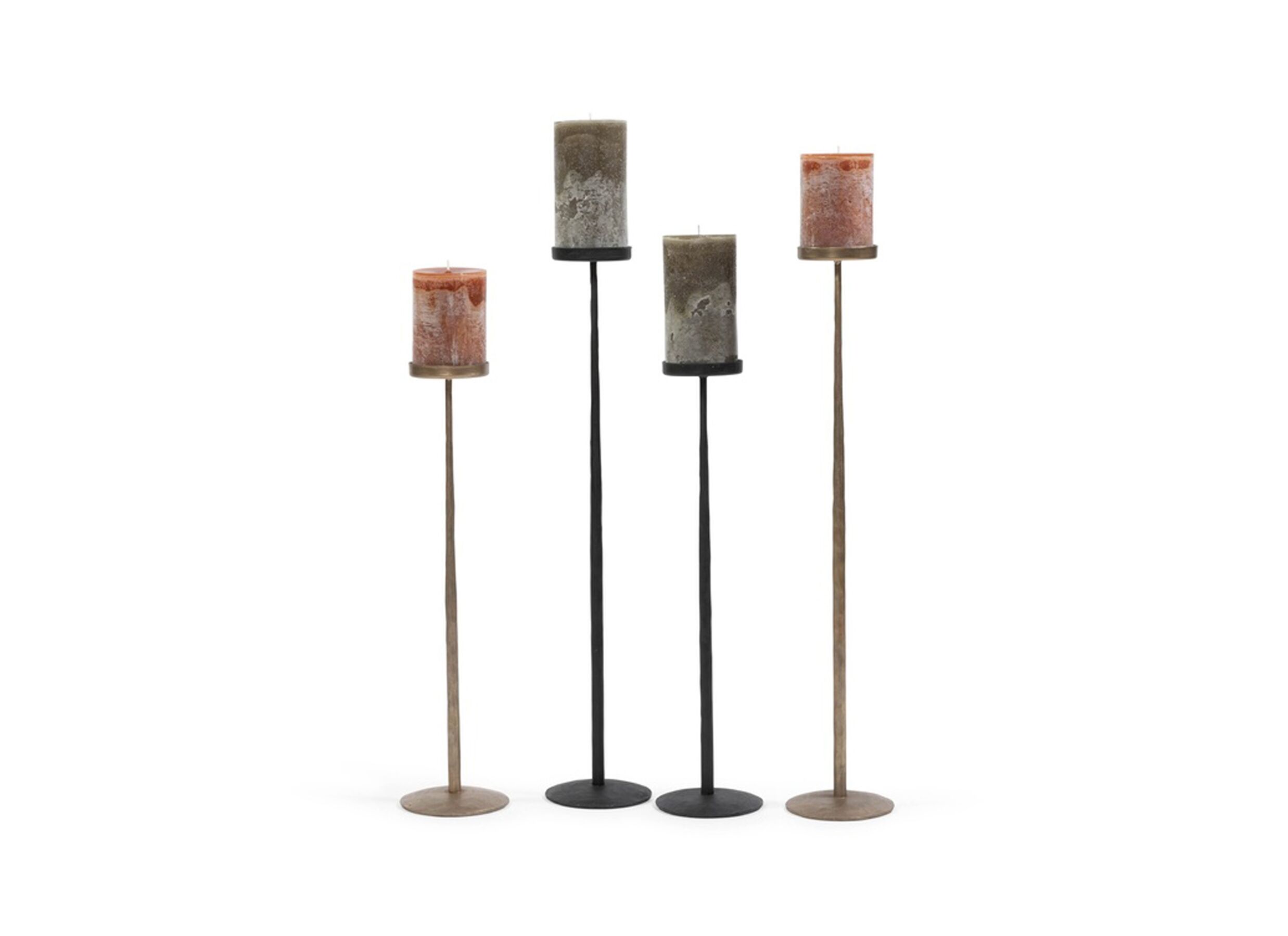 Setfoto - Kaarsenhouder H80cm - metaal - goud