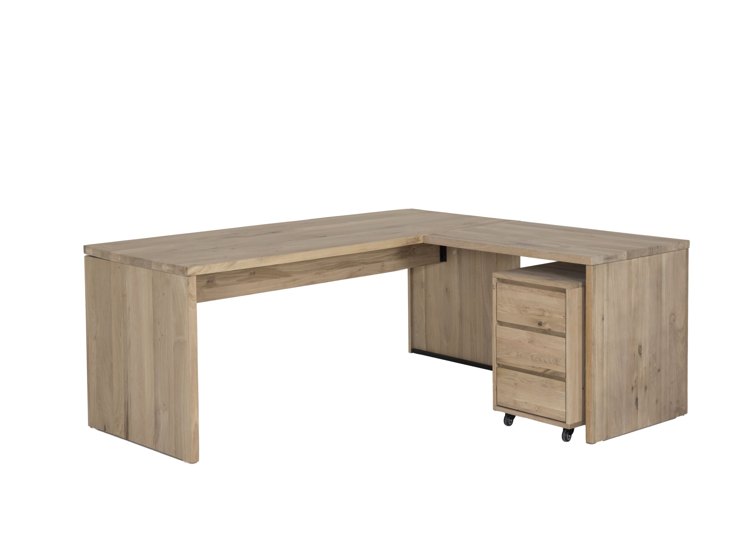 Table d'extension Yoda 100x65x76cm - chêne massif - naturel
