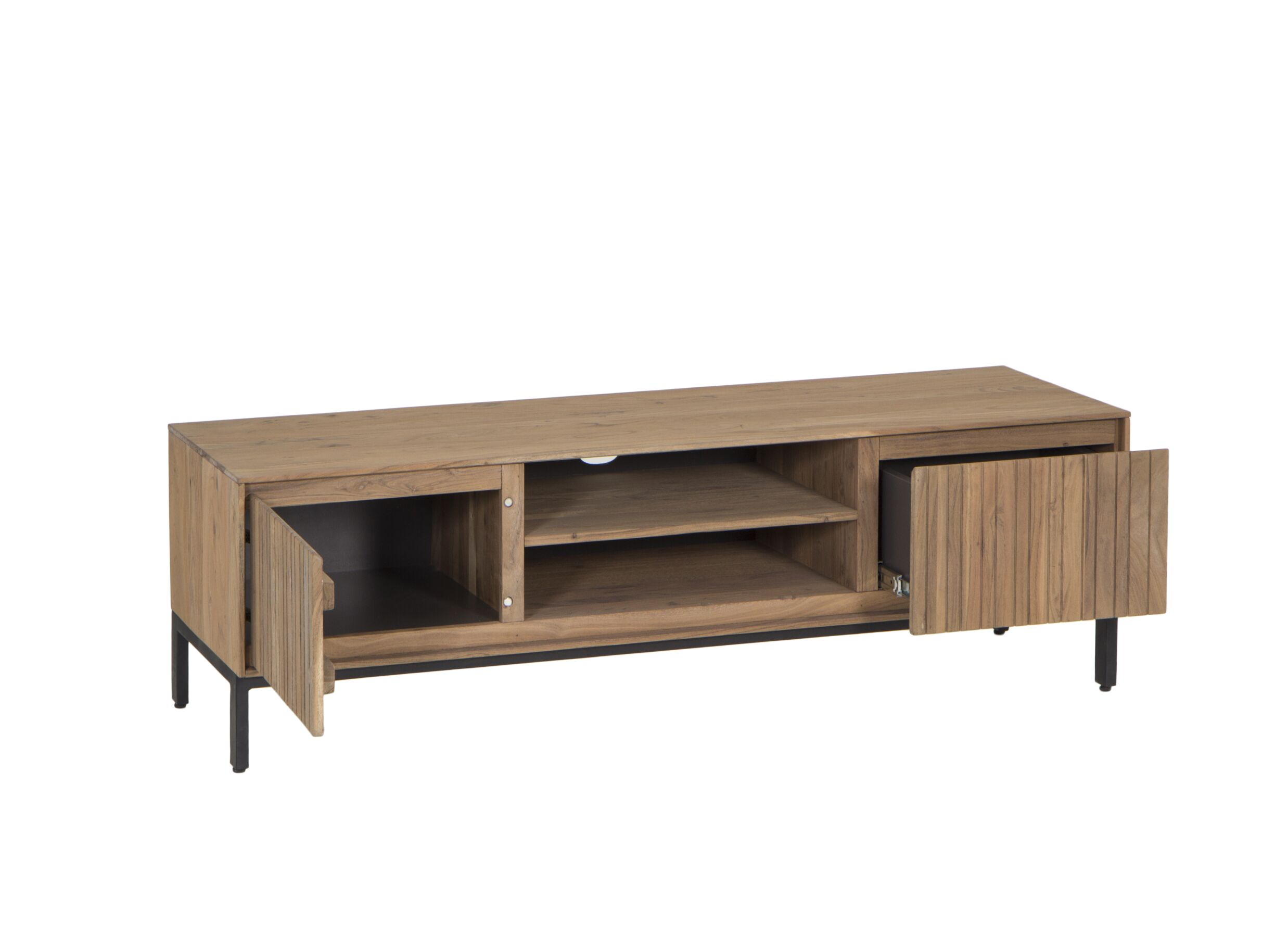 Meuble TV Aquilano 145cm - acacia massif - naturel