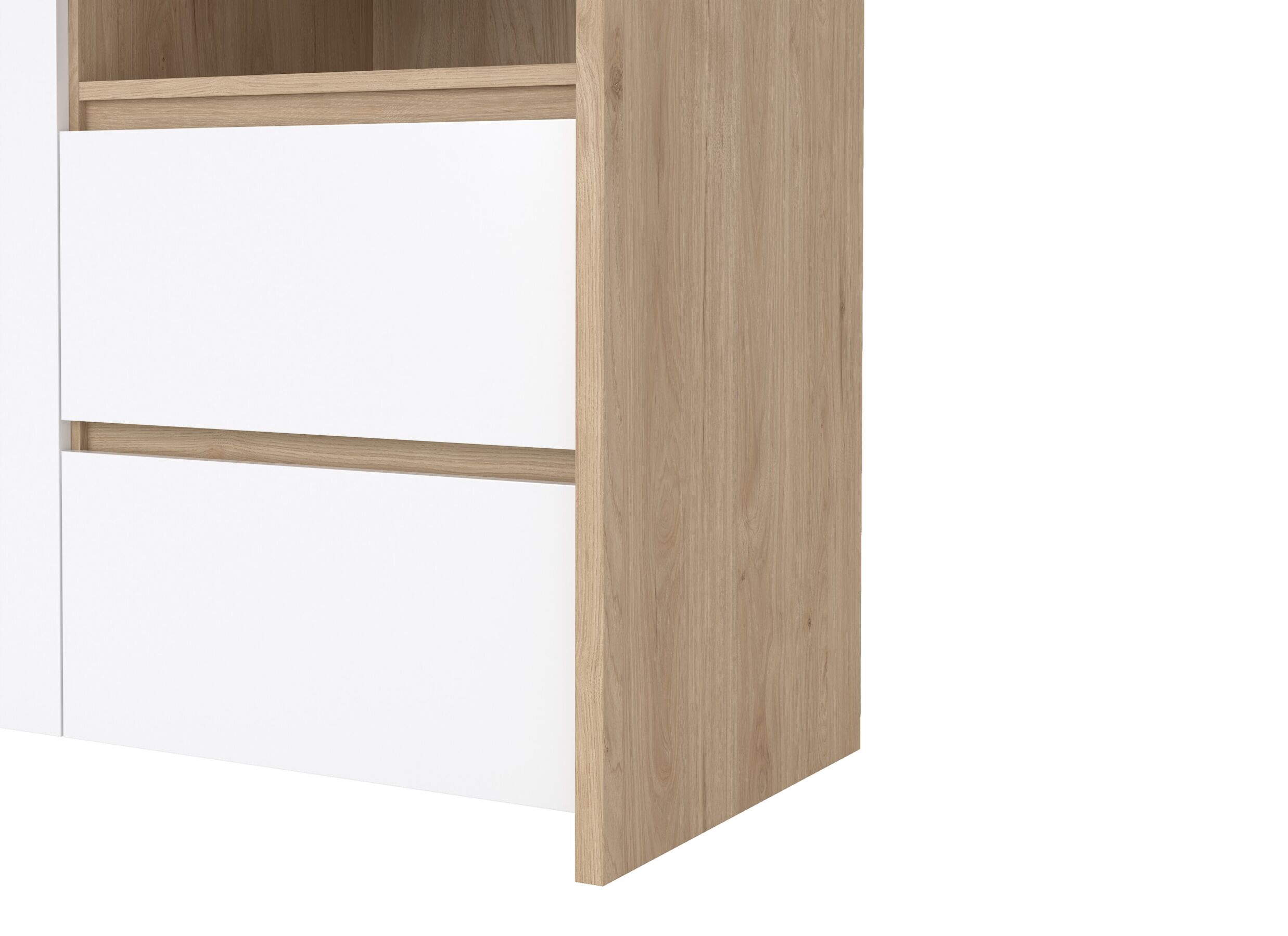 Detailfoto - Barkast Next 100cm - decor - wit/jackson hickory