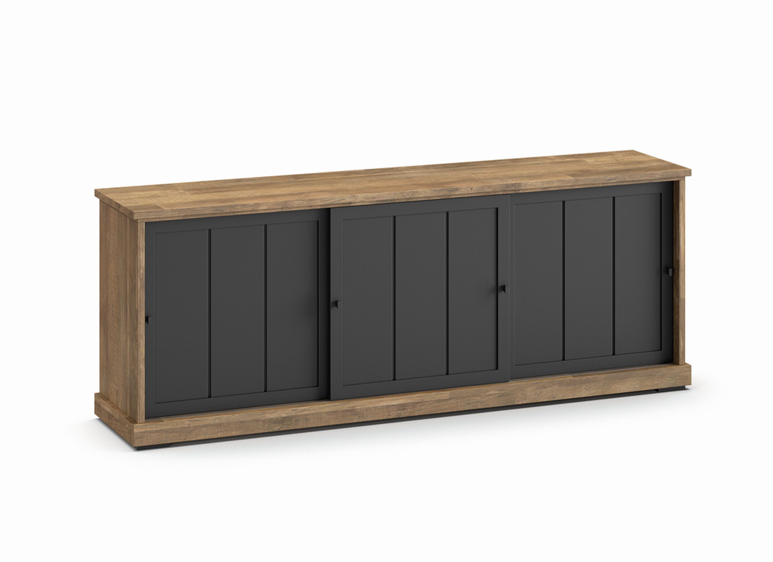 Dressoir Patio 233cm - decor - old teak & zwart - Buffet Patio 233cm - décor - old teak & noir
