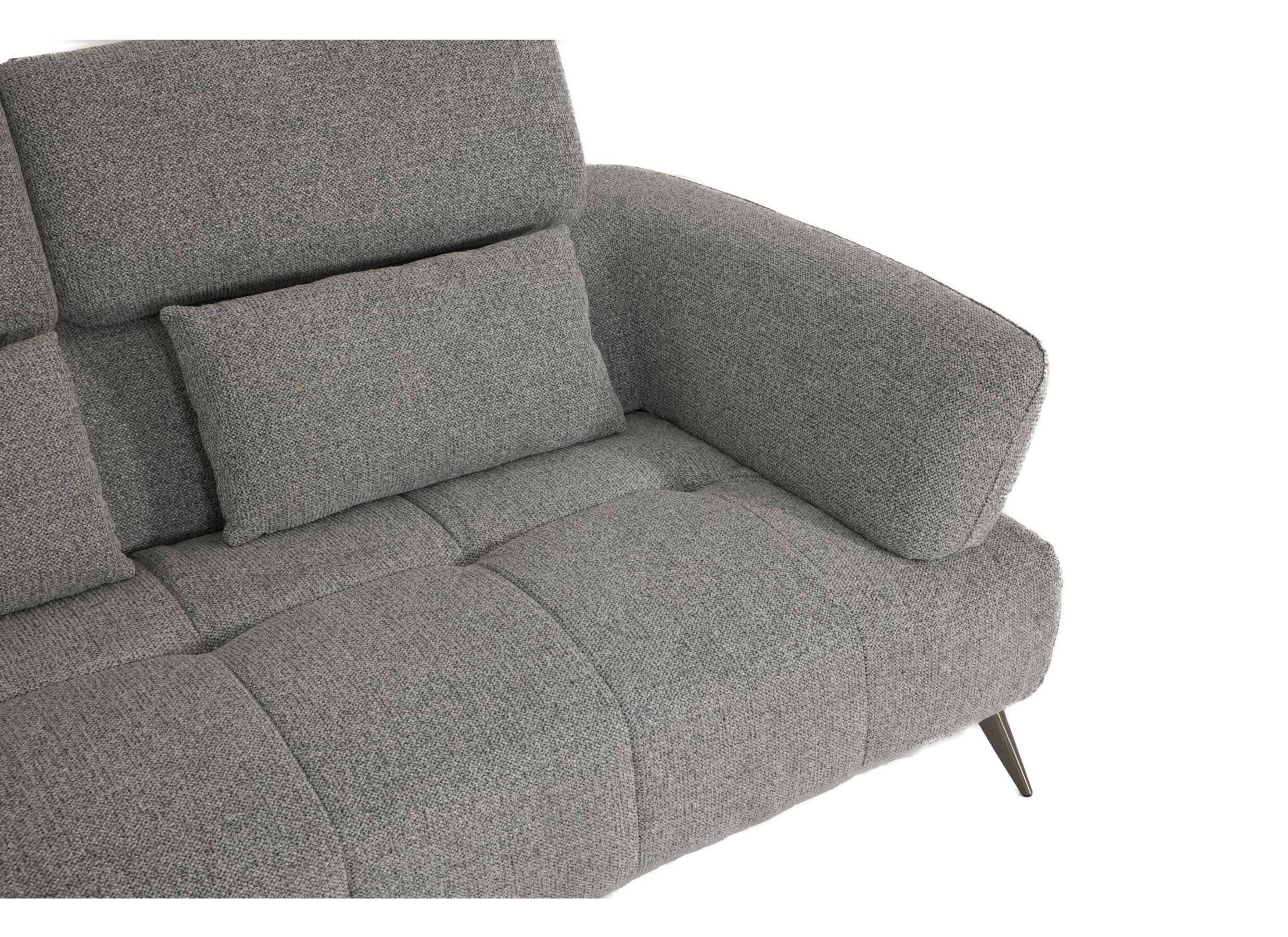 Detail - Canapé d'angle Hedda 283x188cm - tissu - gris foncé