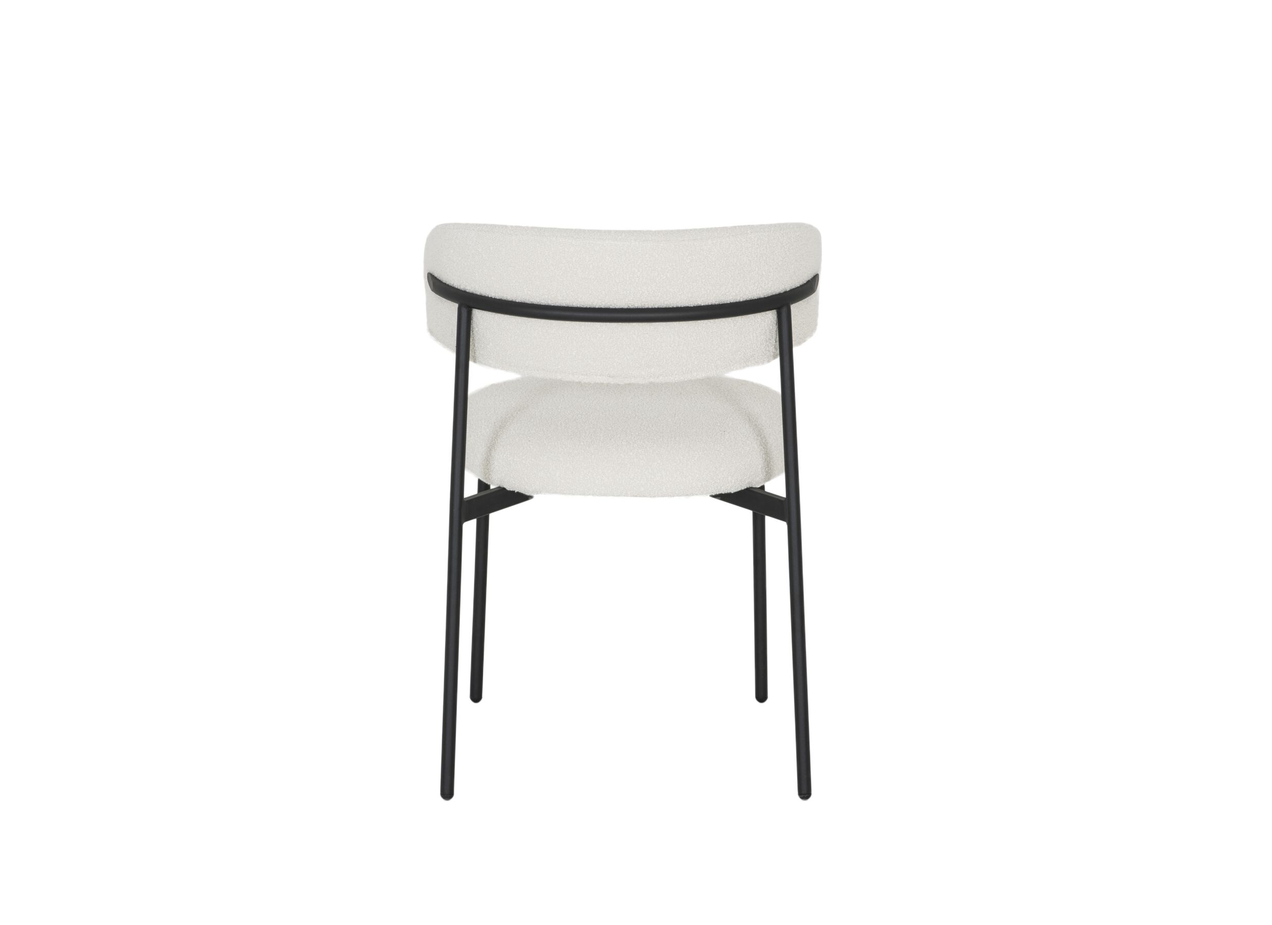 Stoel Luke 54,5x58x79cm - bouclé - wit