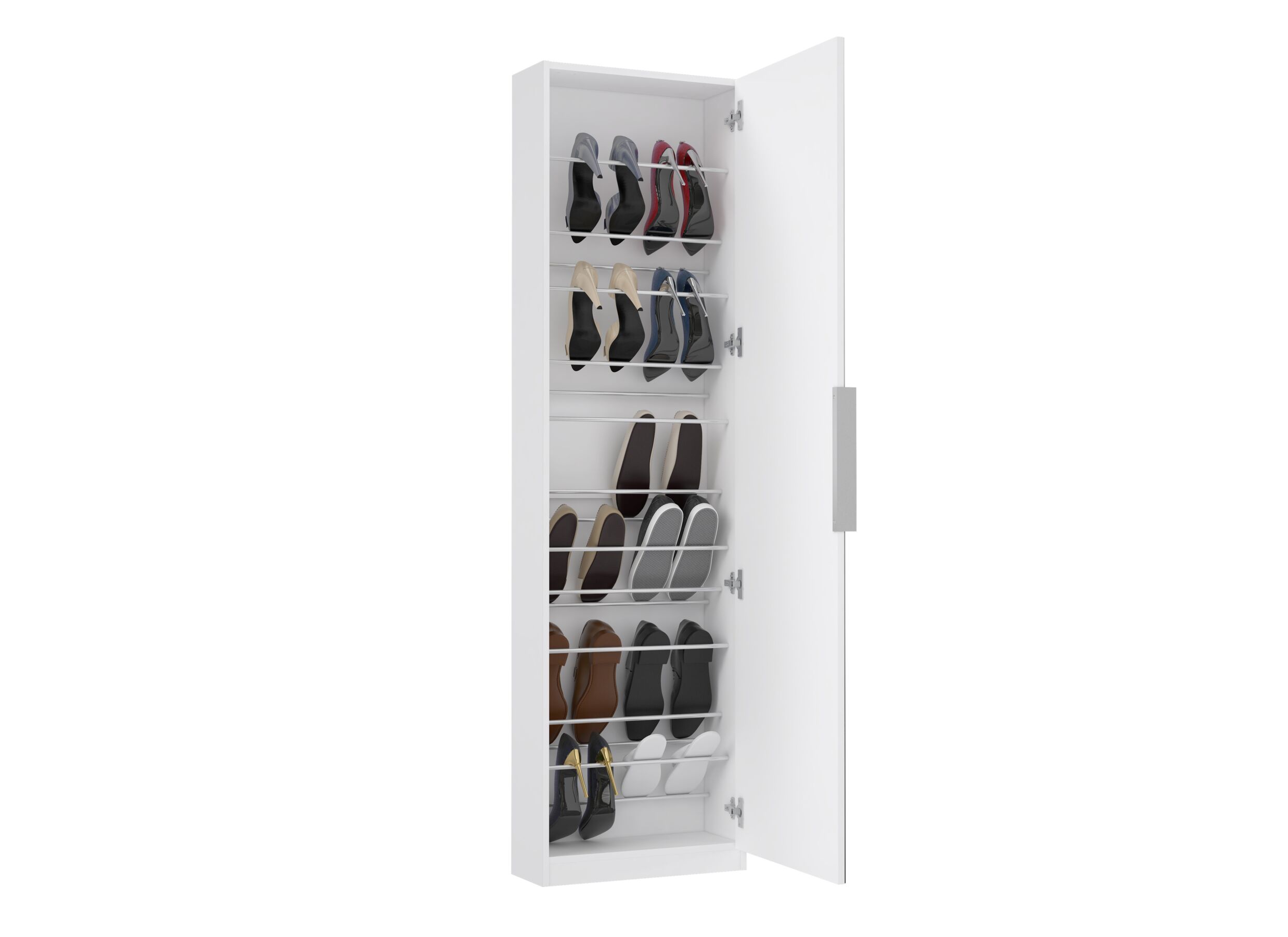 Indeling - Schoenenkast Calma 50x20x180cm - decor - wit