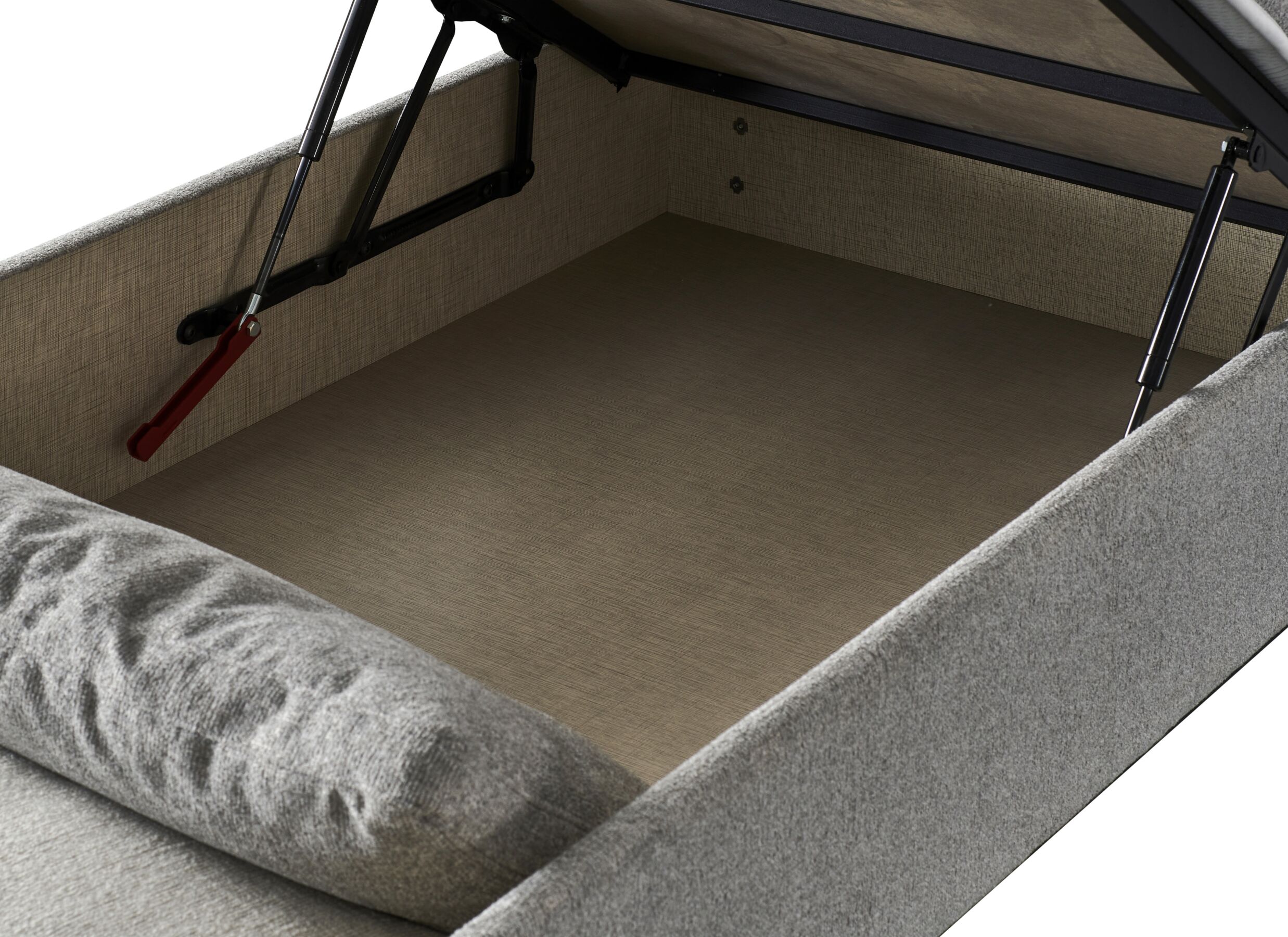 Detailfoto - Bedbox City 90x200cm - stof - lichtgrijs met opbergruimte