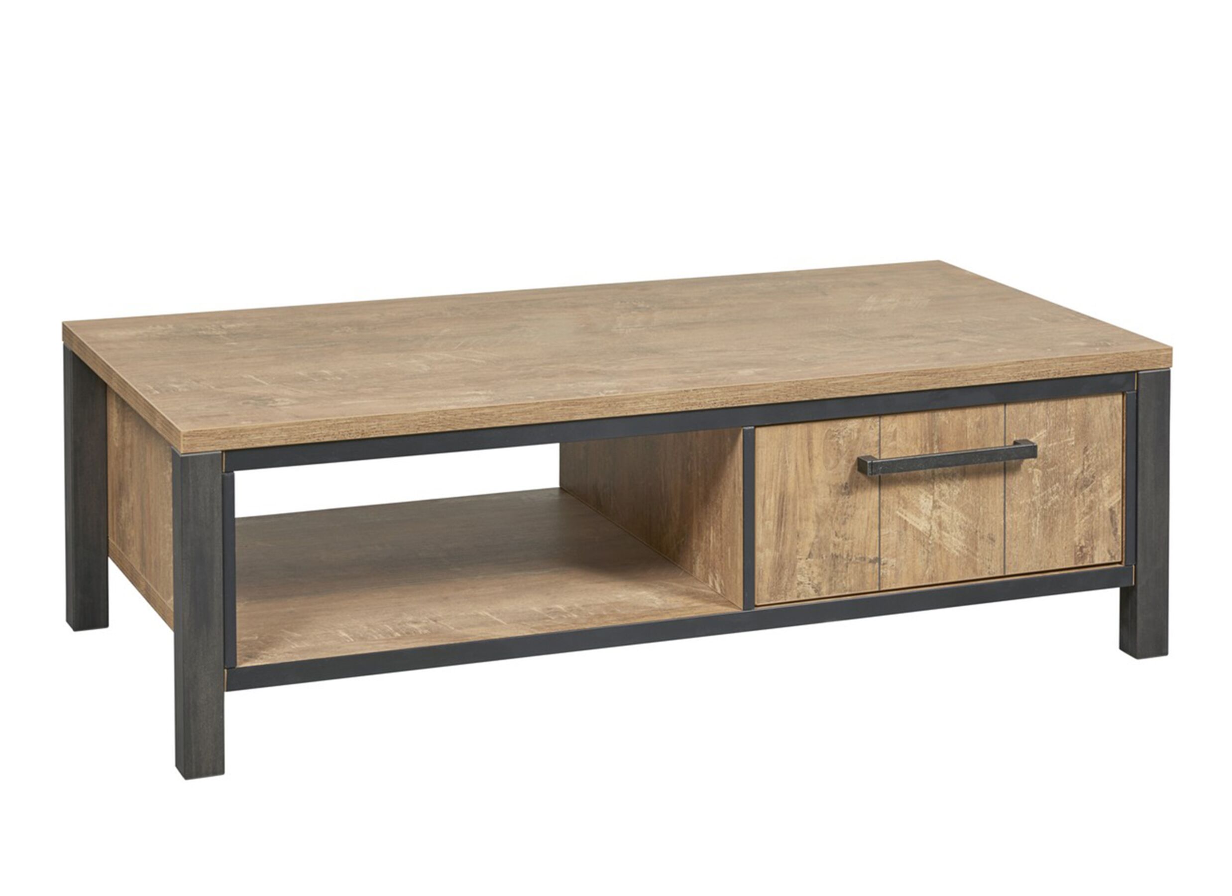 Salontafel bruin zwart met opbergruimte