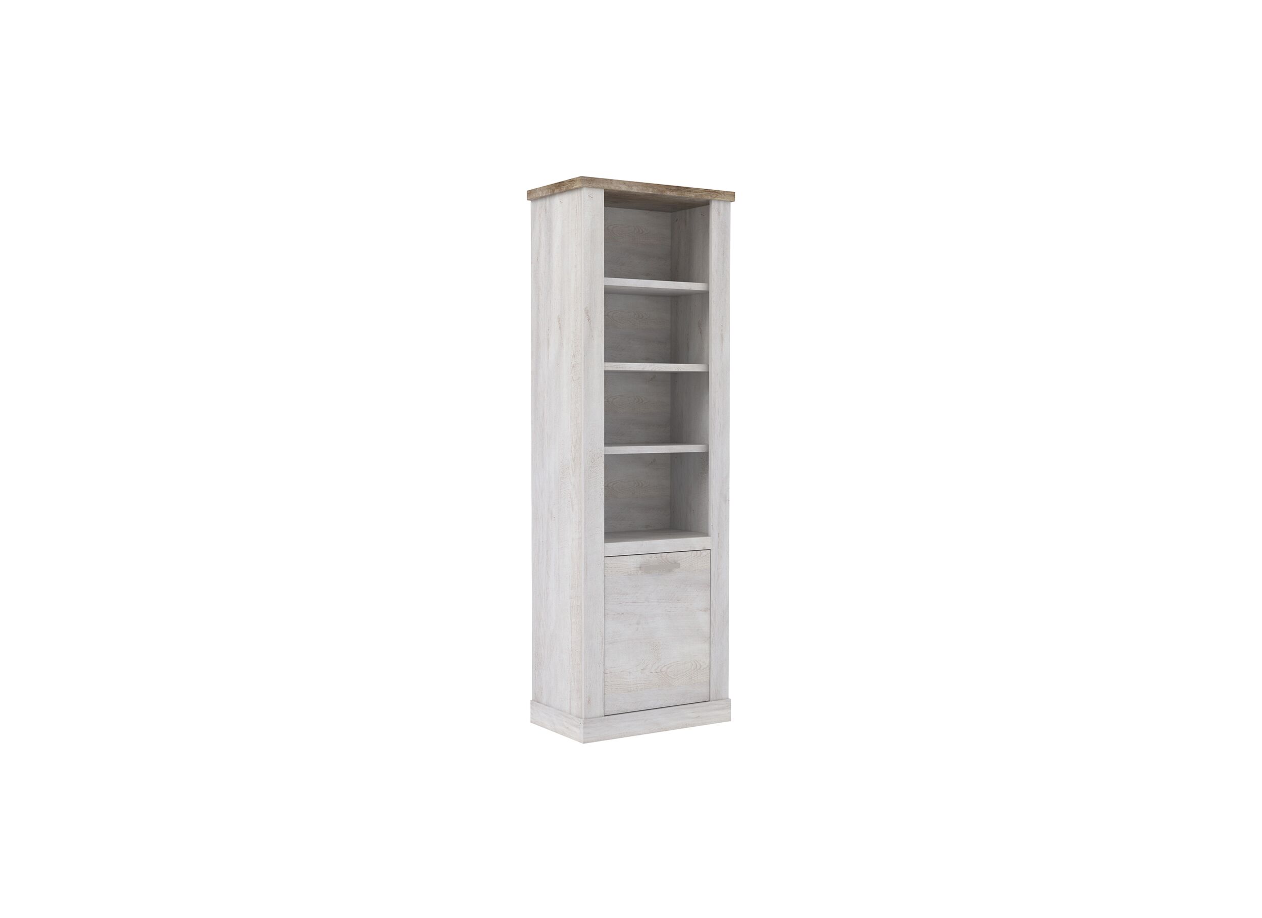 Boekenkast Duro 71x212x41cm - meubelplaat - pine white/antique oak