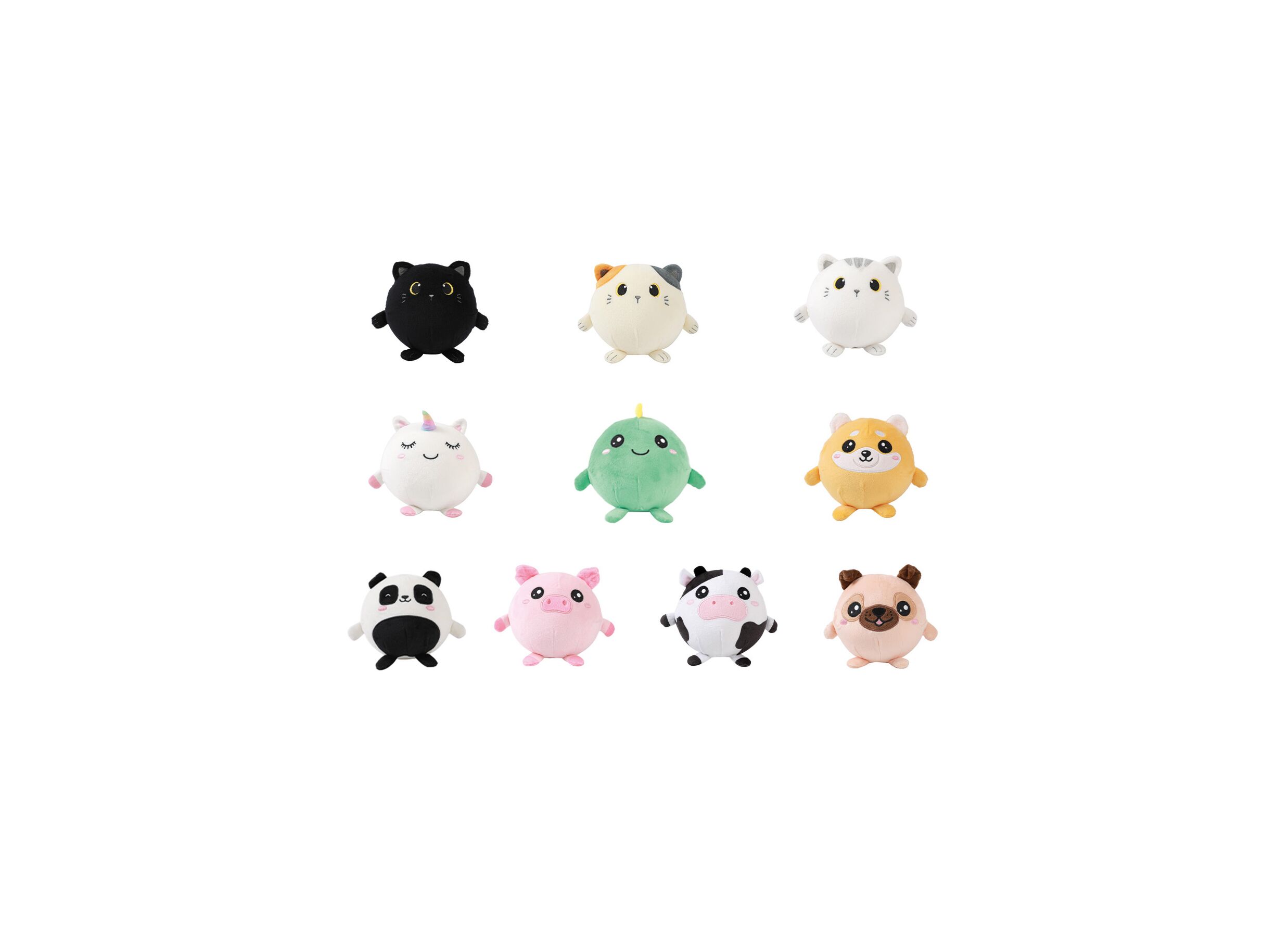 Setfoto - Kussen Squishy Unicorn Ø13cm - stof - wit