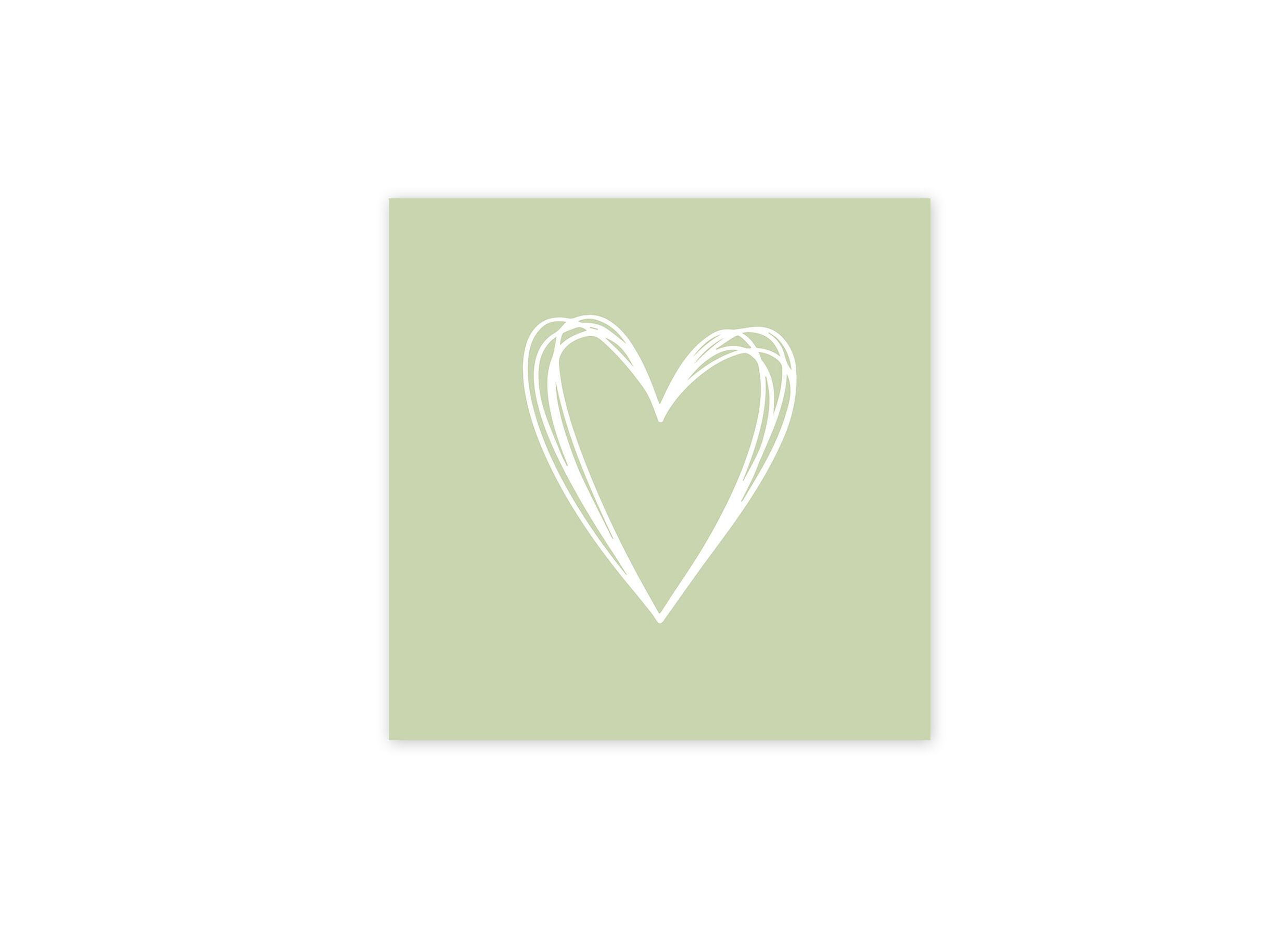 Serviette Pure Heart 33x33cm vert 20 pièces - Serviette Pure Heart 33x33cm vert 20 pièces