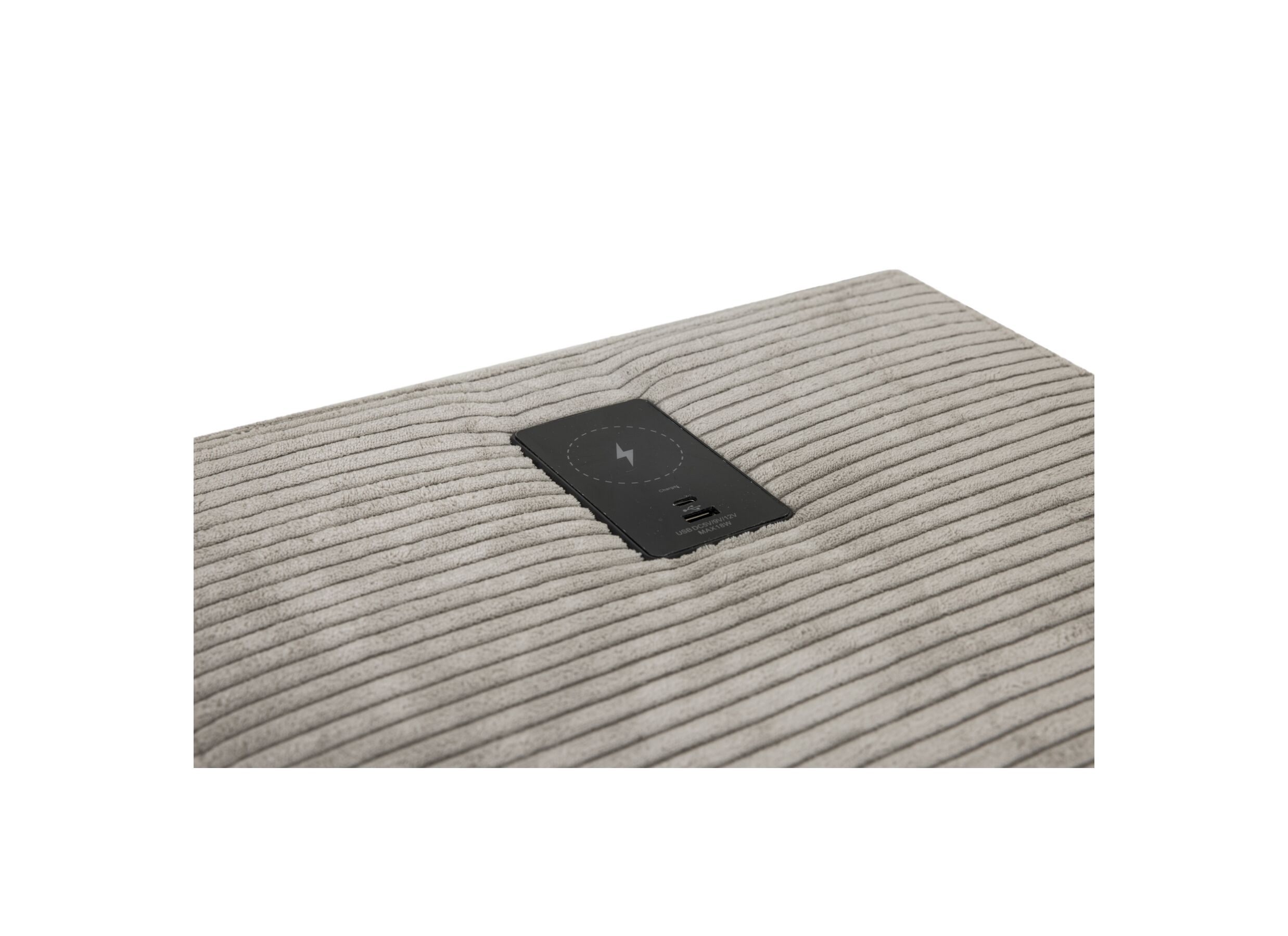 Detail - Table de chevet Lara 44x44x39cm - polyester - gris clair