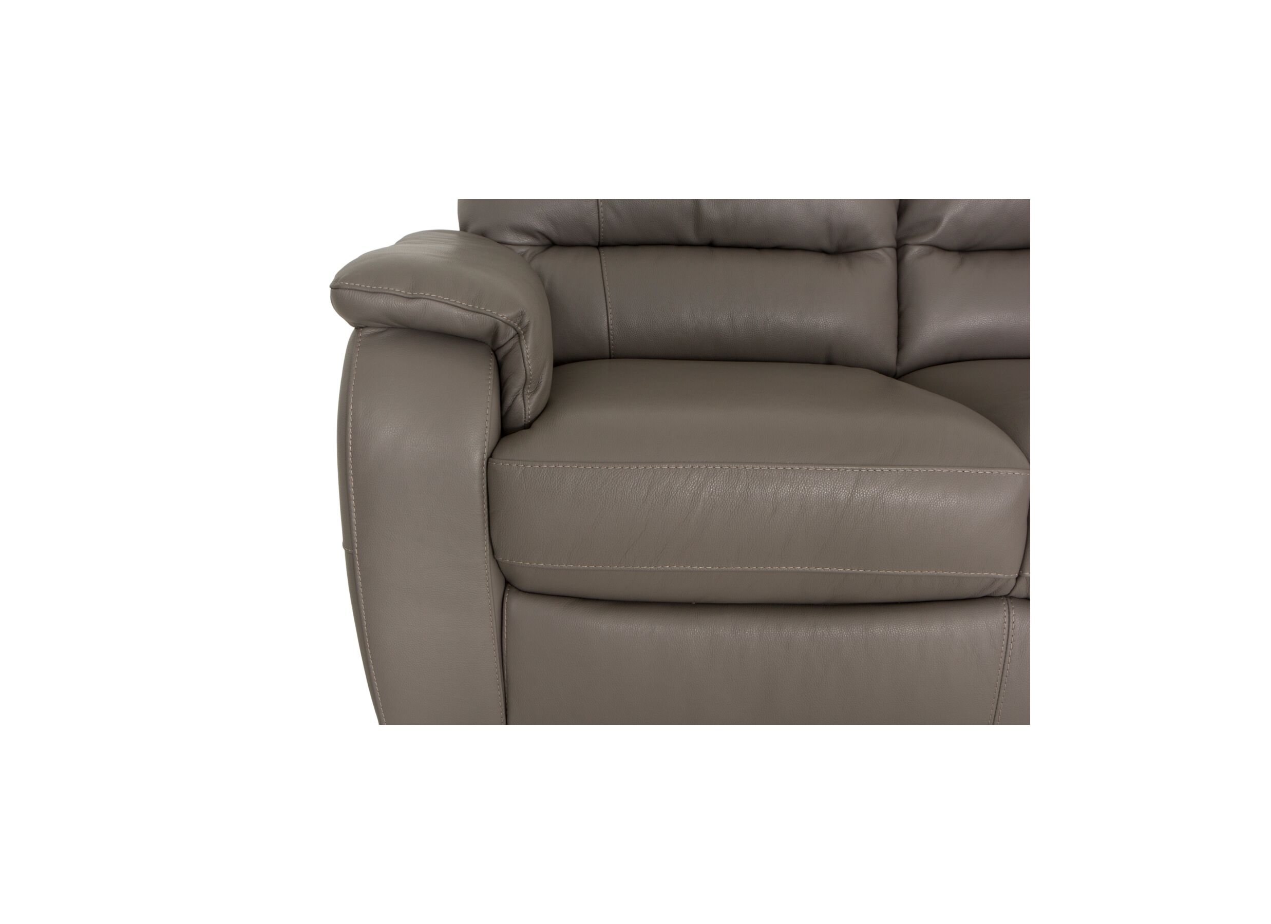 Zetel Barbiero 3+2+1-zit - leder - grijs