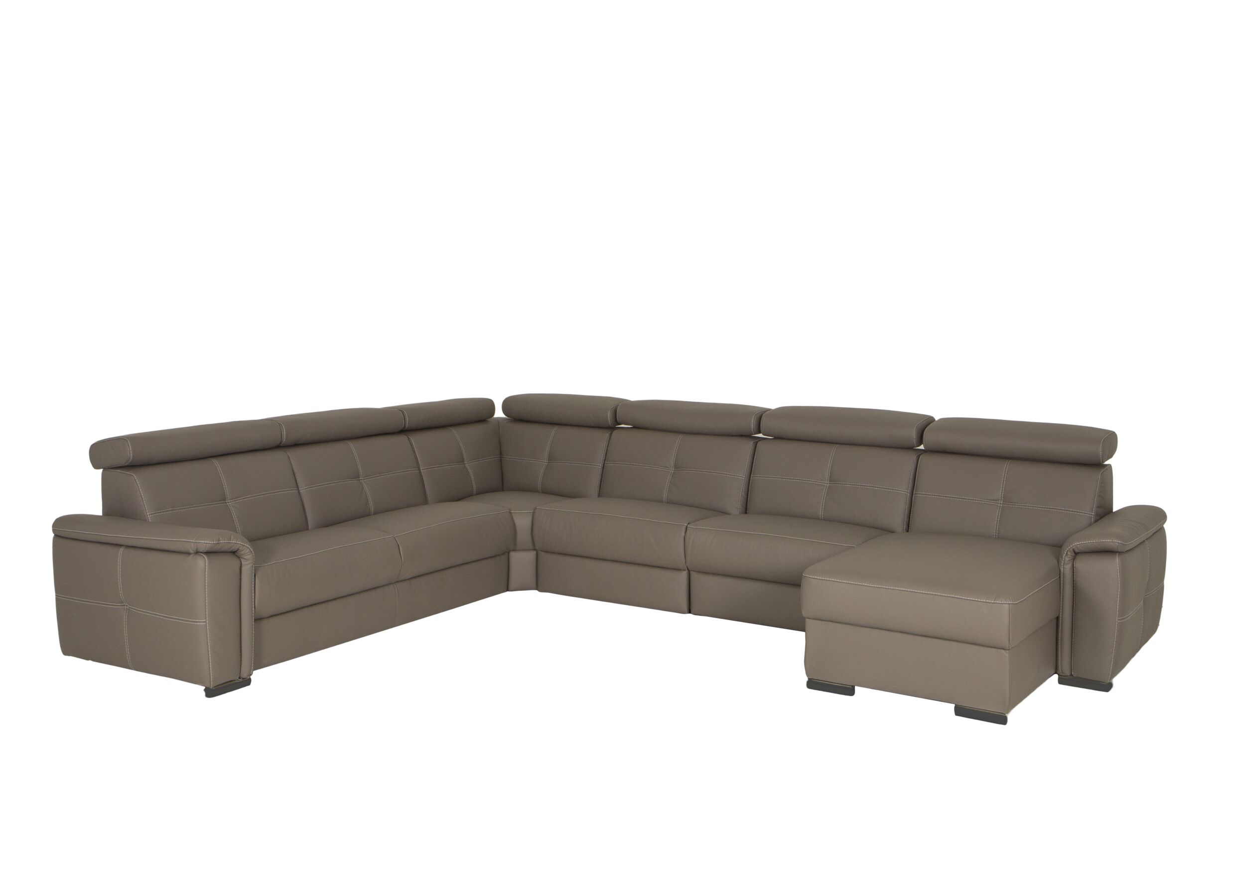 Hoeksalon Erba 376x291cm - stof - donkergrijs met relax - Canapé d'angle Erba 376x291cm - tissu - gris foncé avec relax