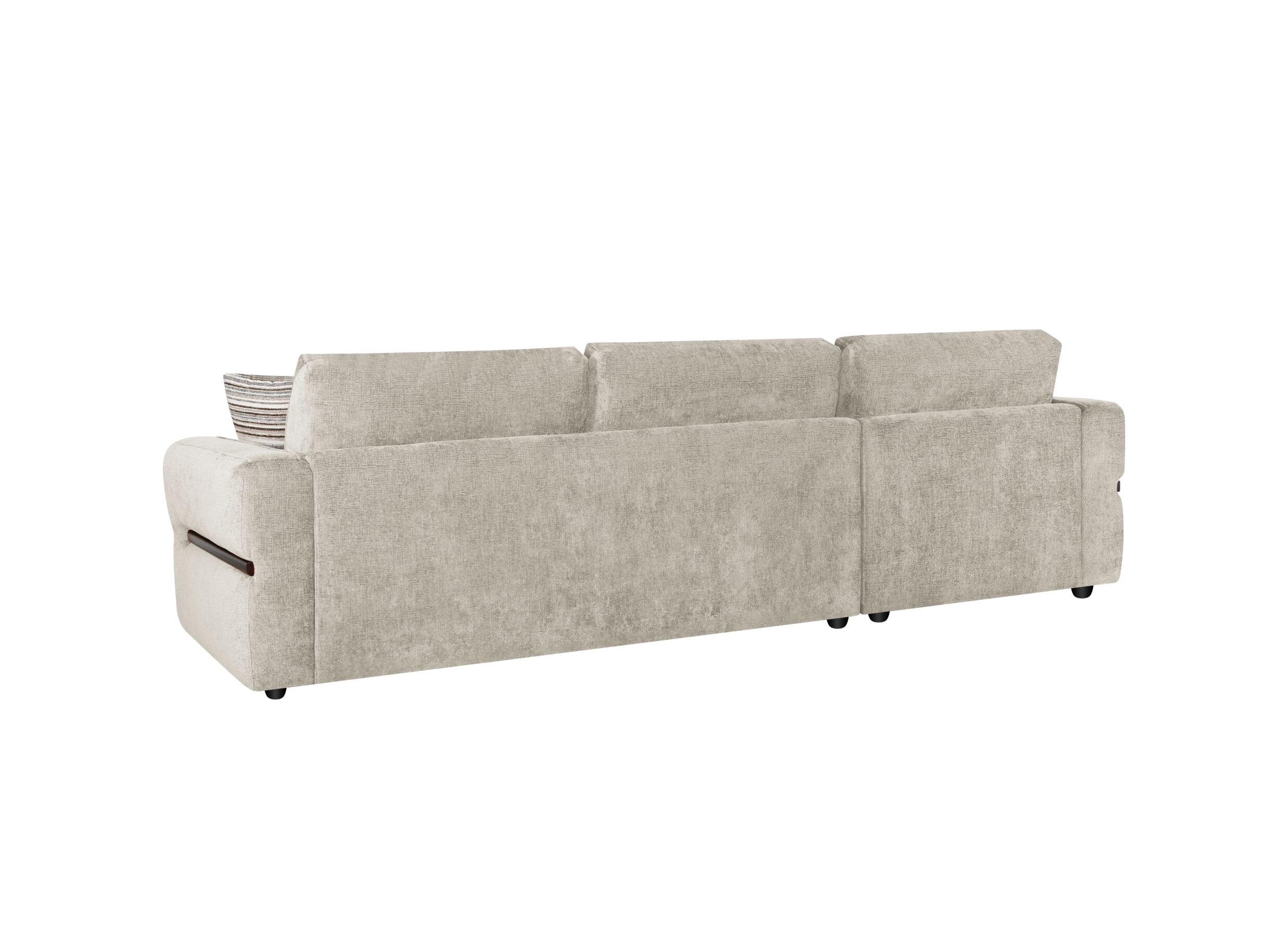 Aperçu - Canapé d'angle Cantillo 297x157cm - chenille - beige