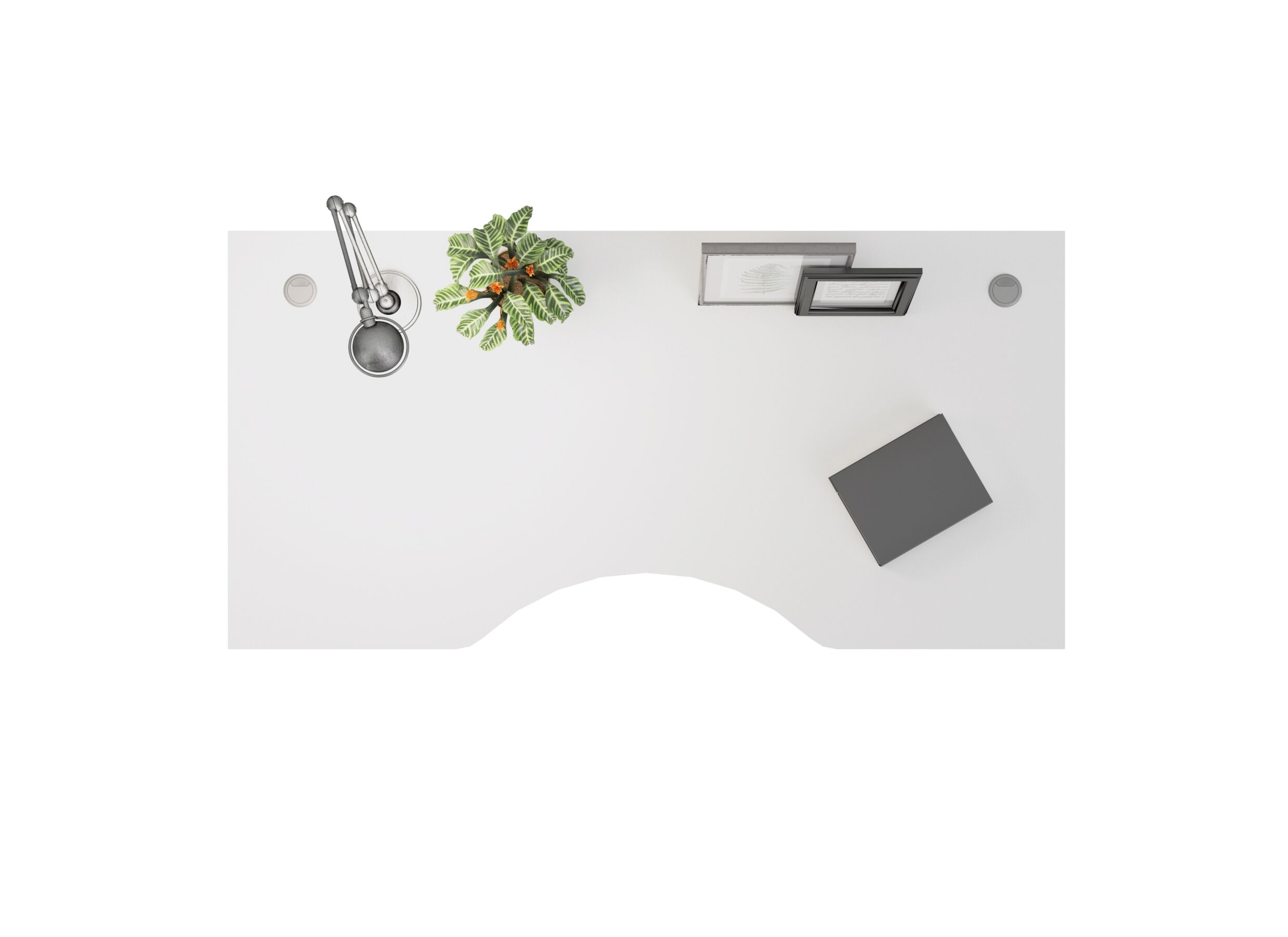 Bureaublad Prima 180x90x69cm - melamine - wit