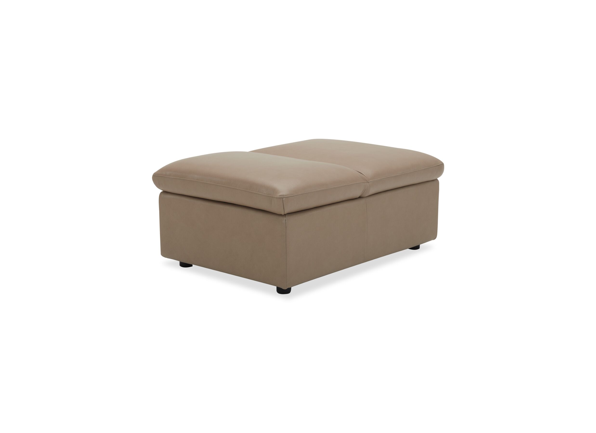 Pouf Back 102x71cm cuir camel avec rangement - Pouf Back 102x71cm cuir camel avec rangement