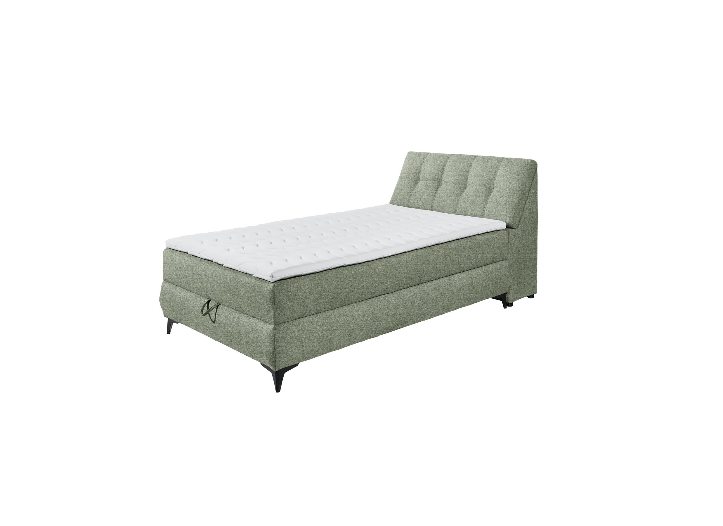 Lit box Atlantis 120x200cm avec rangement tissu olive - Lit box Atlantis 120x200cm avec rangement tissu olive