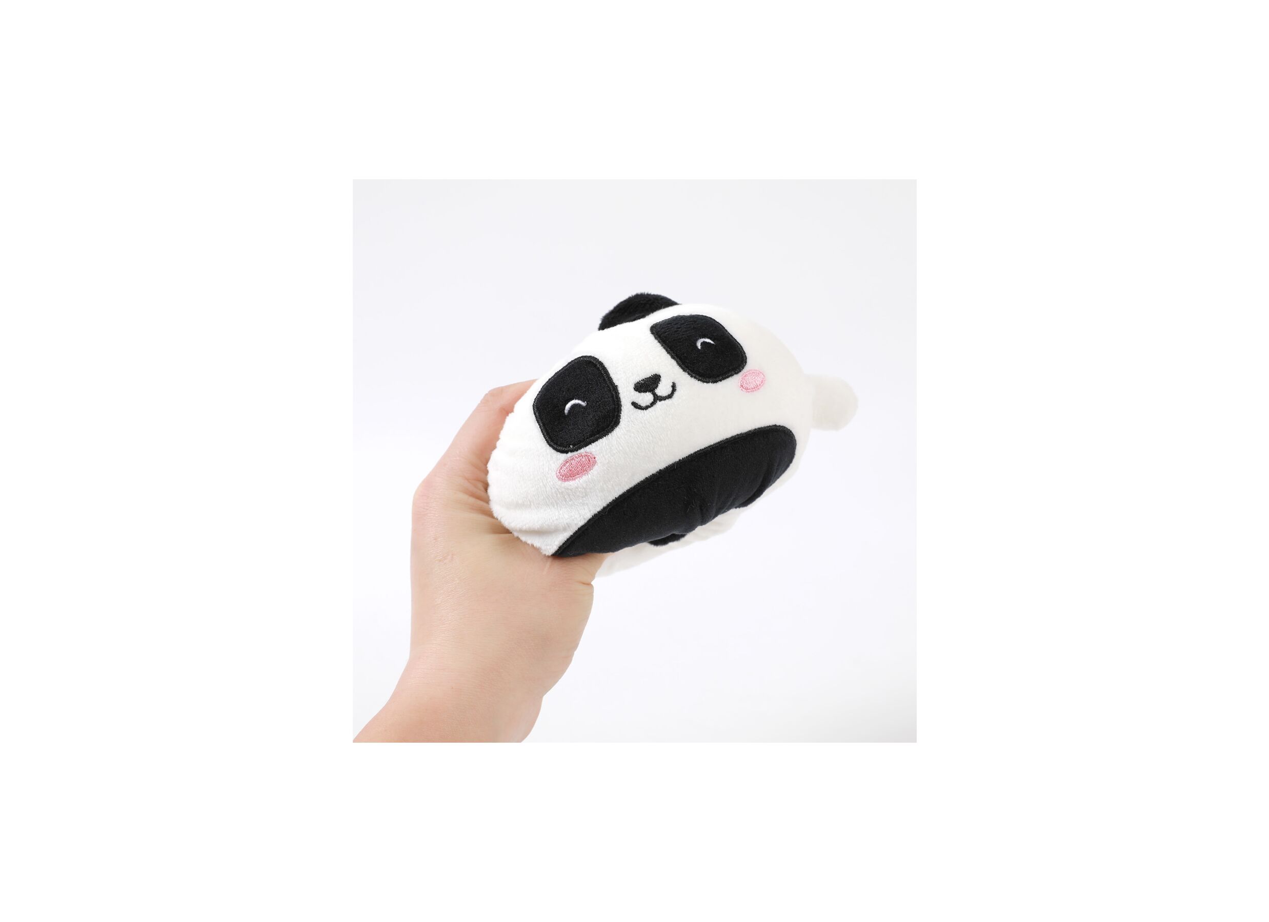 Aperçu - Coussin Squishy Pandastic Ø13cm - tissu - noir/blanc
